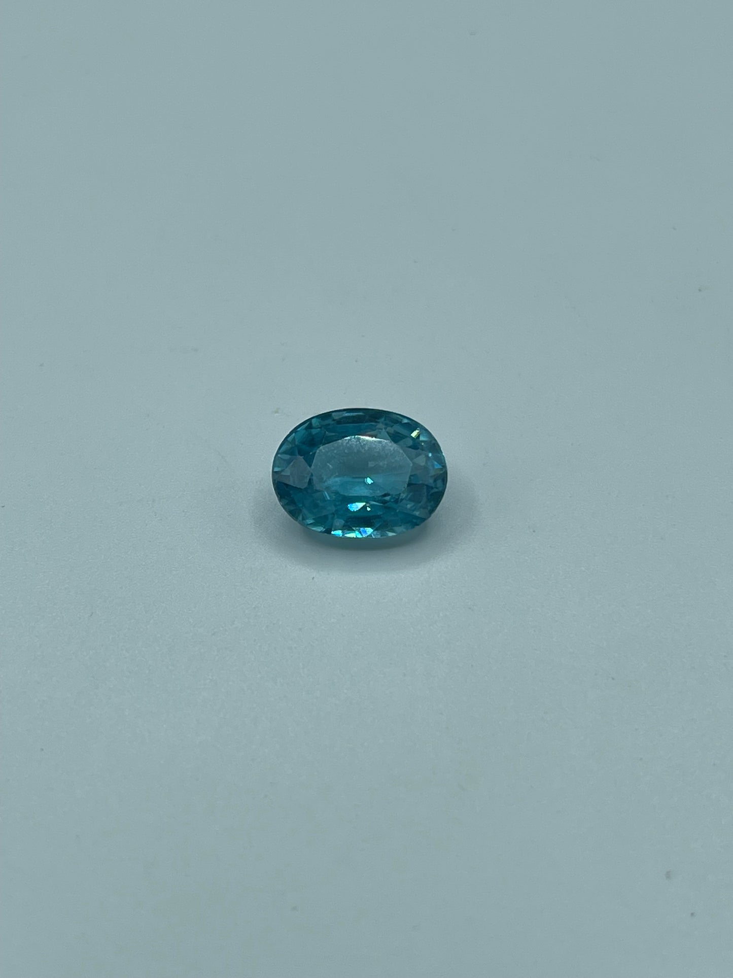 7.65 Carat Natural Blue Zircon Oval Cut Loose Gemstone (12 x 9.1 x 5.9 MM)
