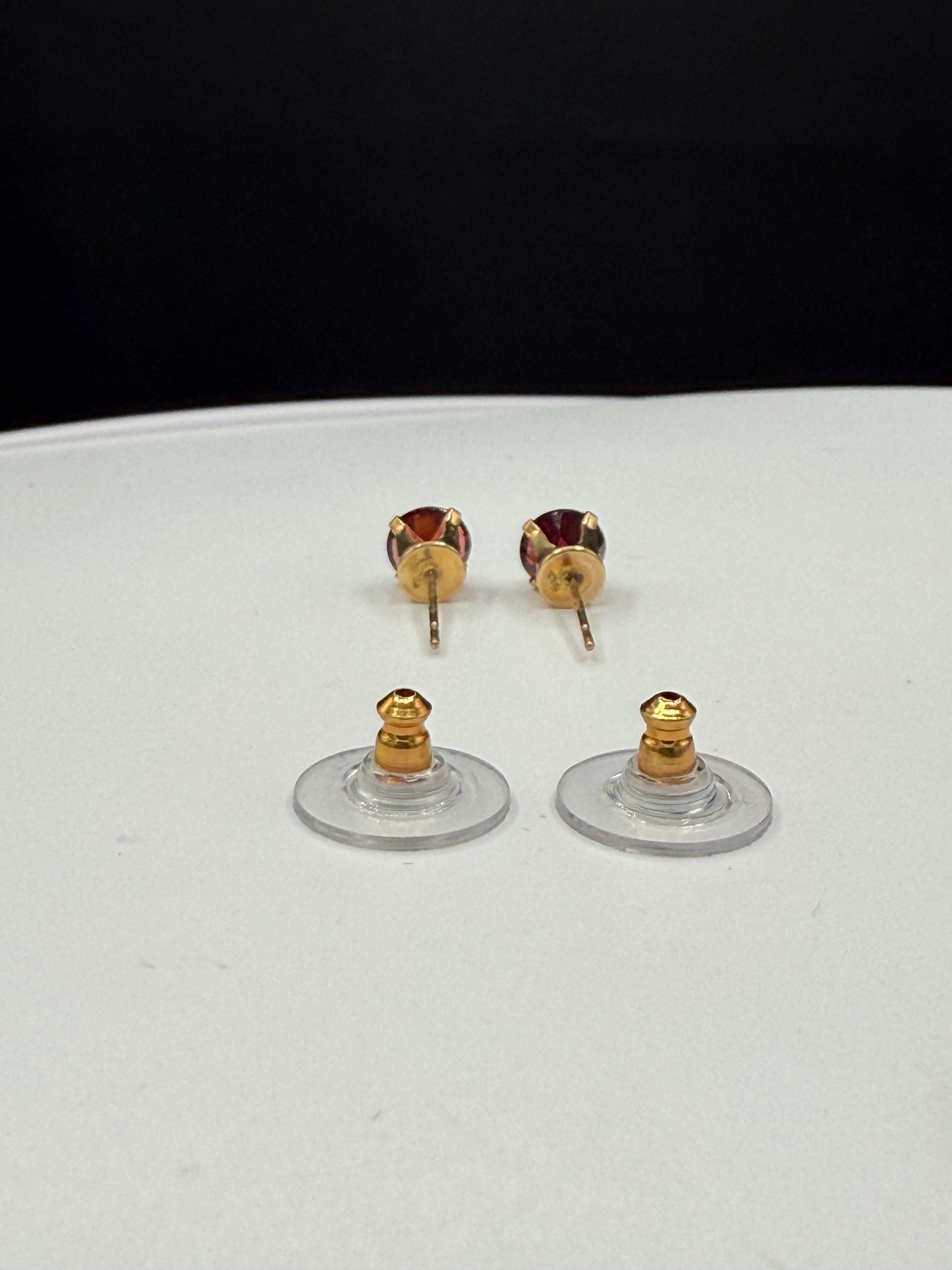 Natural Garnet 14K Yellow Gold Earrings