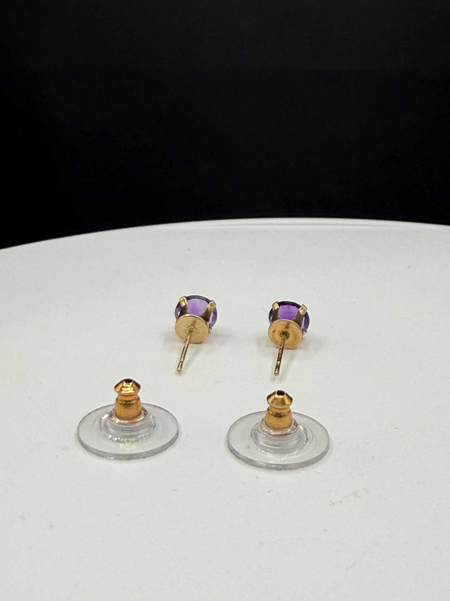 Natural Amethyst 14K Yellow Gold Earrings