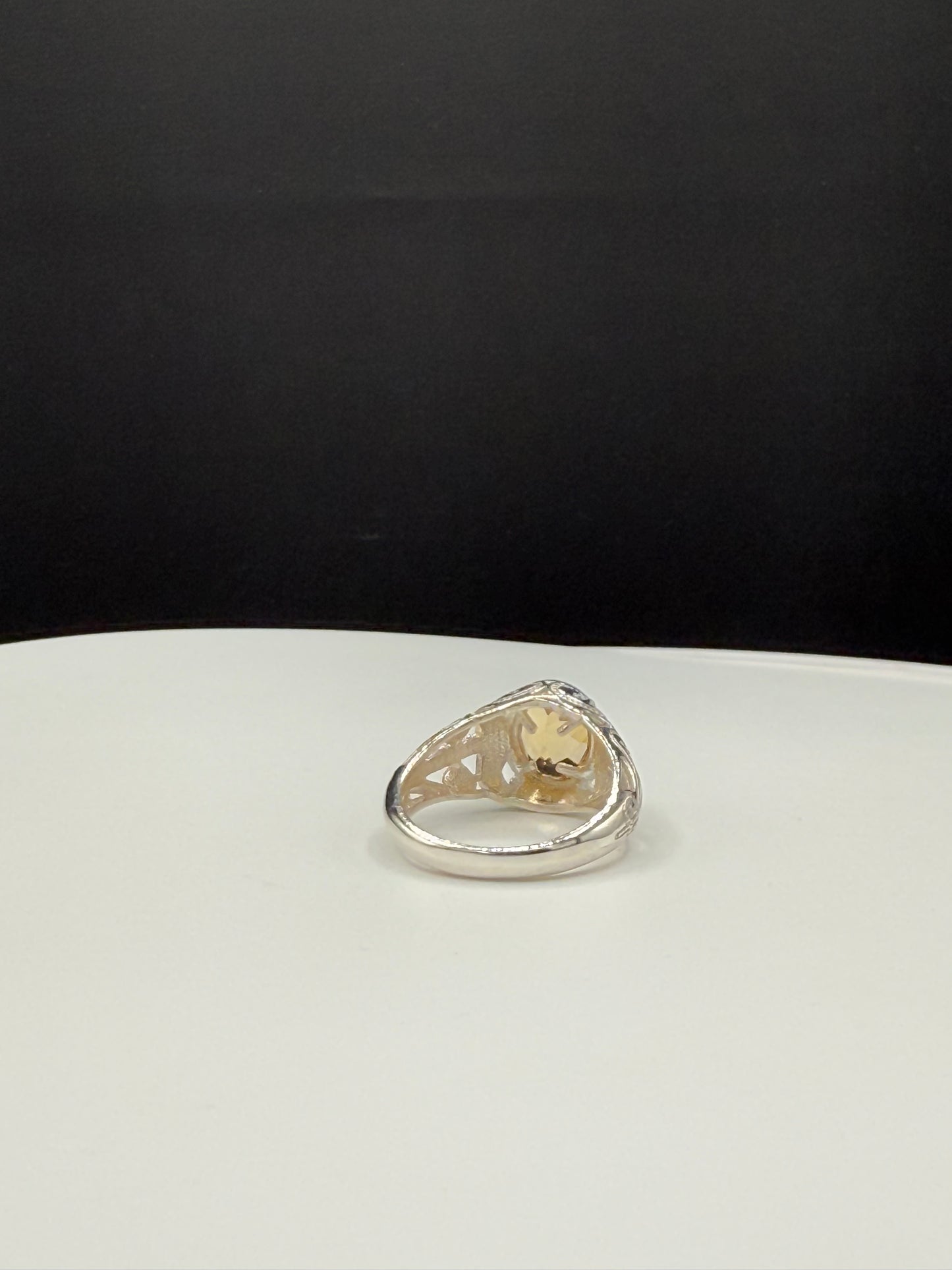Natural Golden Beryl Sterling Silver Ring Size 7