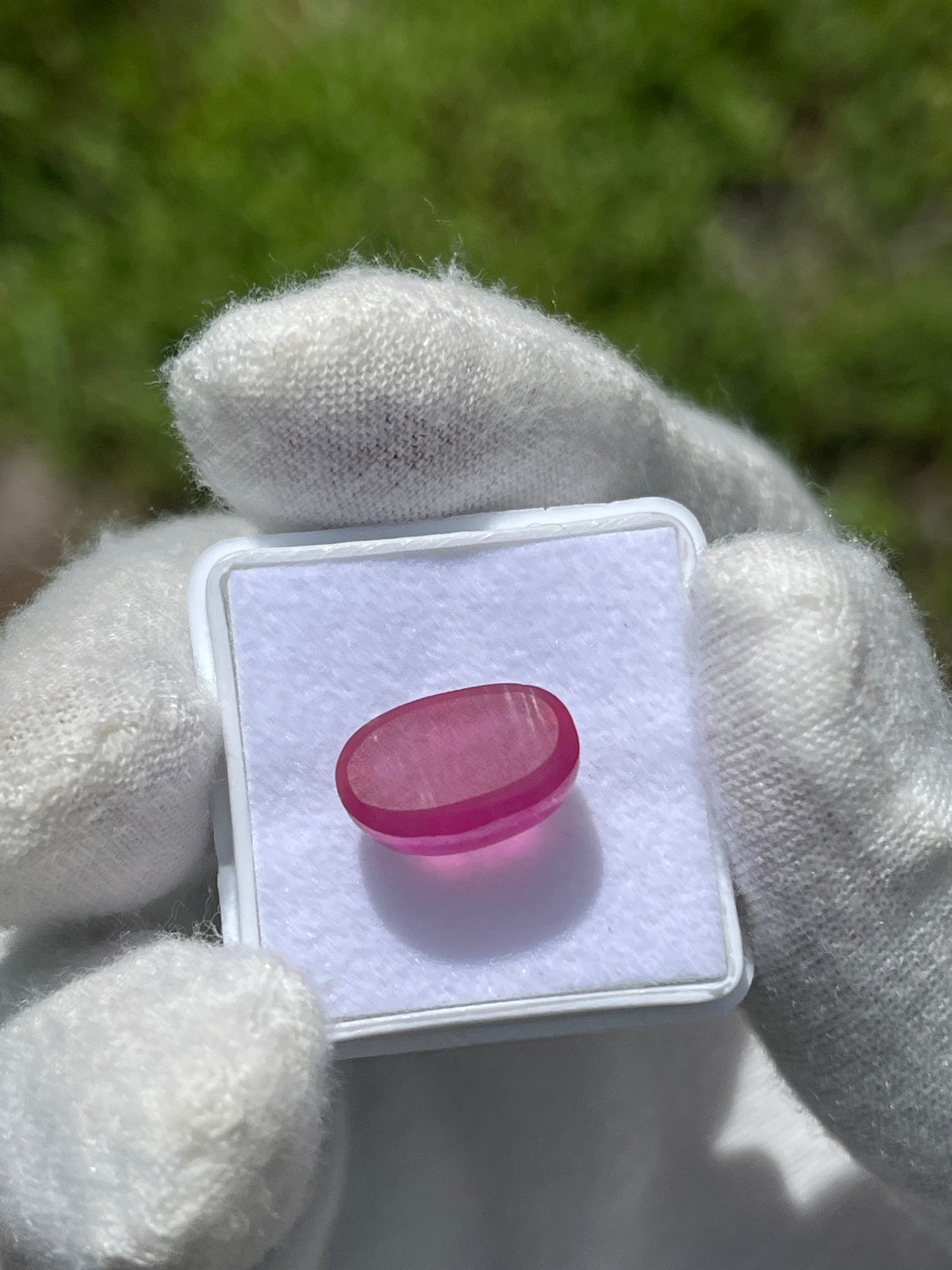 Exquisite 7.13 Carat CatsEye Rubellite Tourmaline Cabochon (13 x 8.3 x 6.7 MM)
