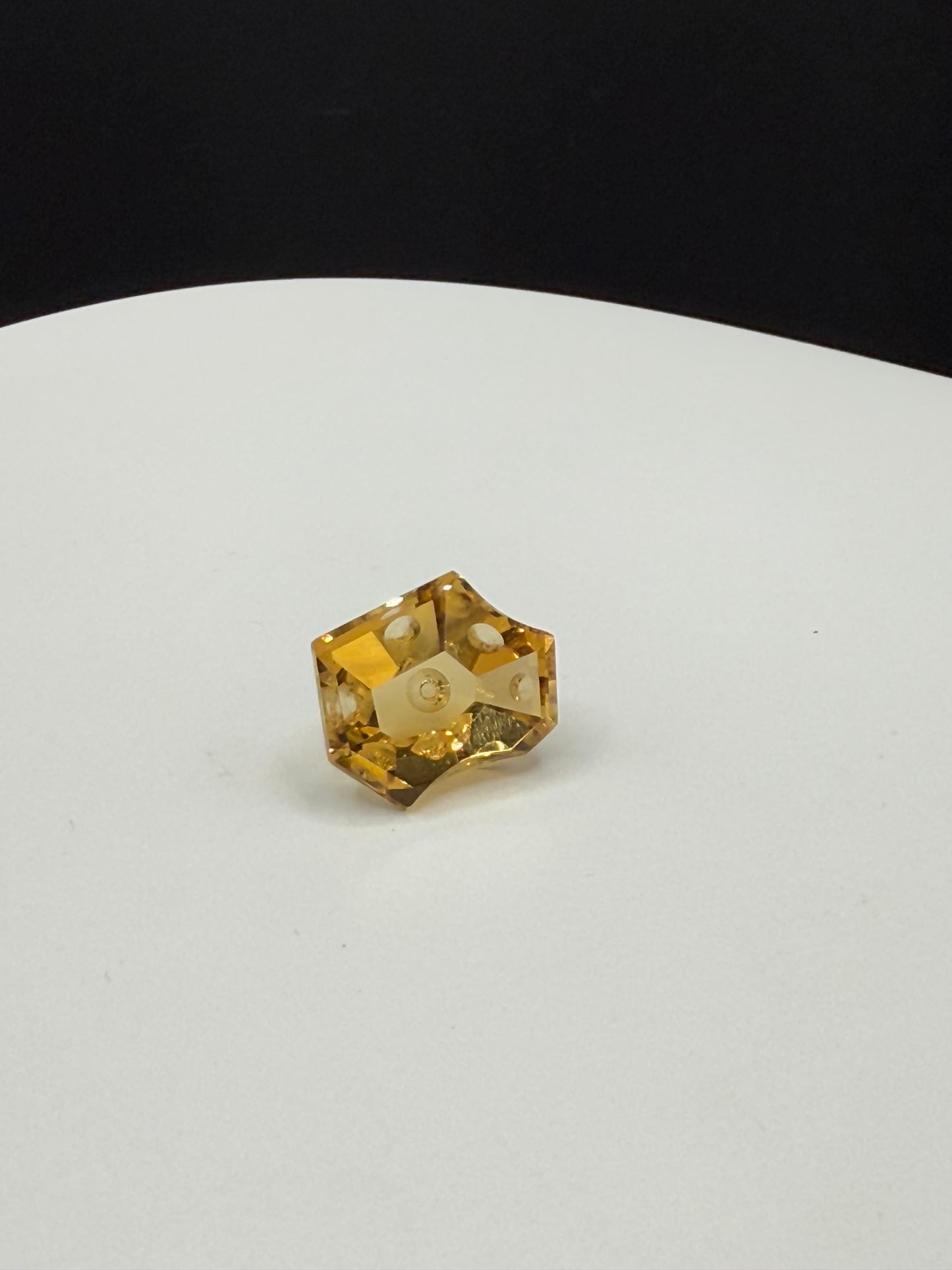 Natural Citrine 13 Carats Precision Dimple Fancy Cut Loose Gemstone | 18.5x14x7.7 MM |