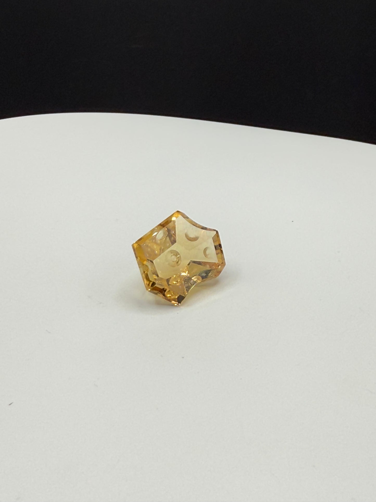 Natural Citrine 13 Carats Precision Dimple Fancy Cut Loose Gemstone | 18.5x14x7.7 MM |