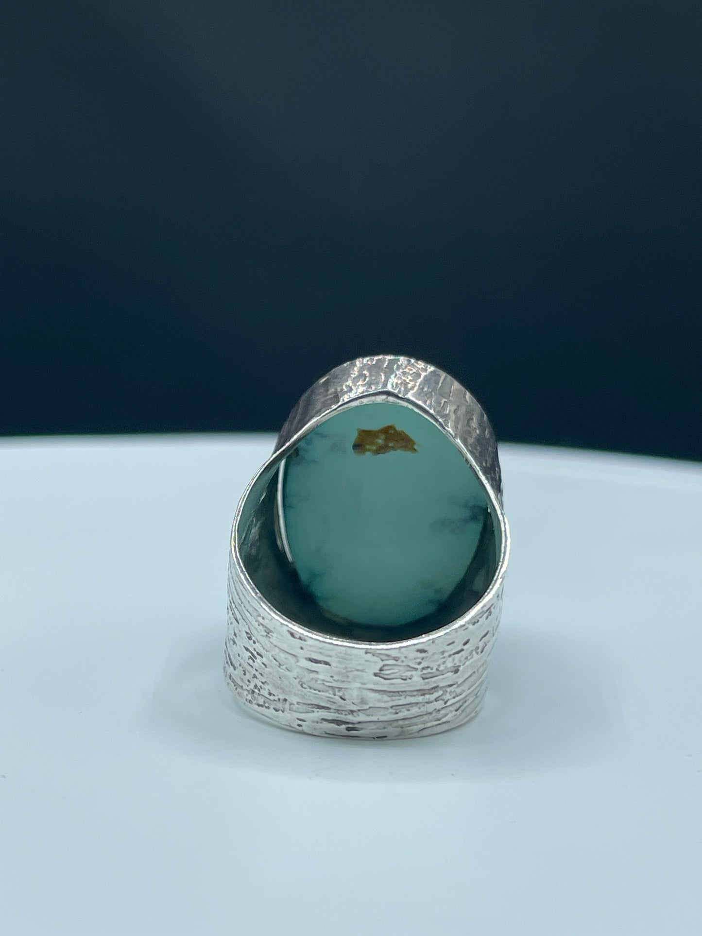 Natural Turquoise Sterling Silver Men’s Ring (Size 10)