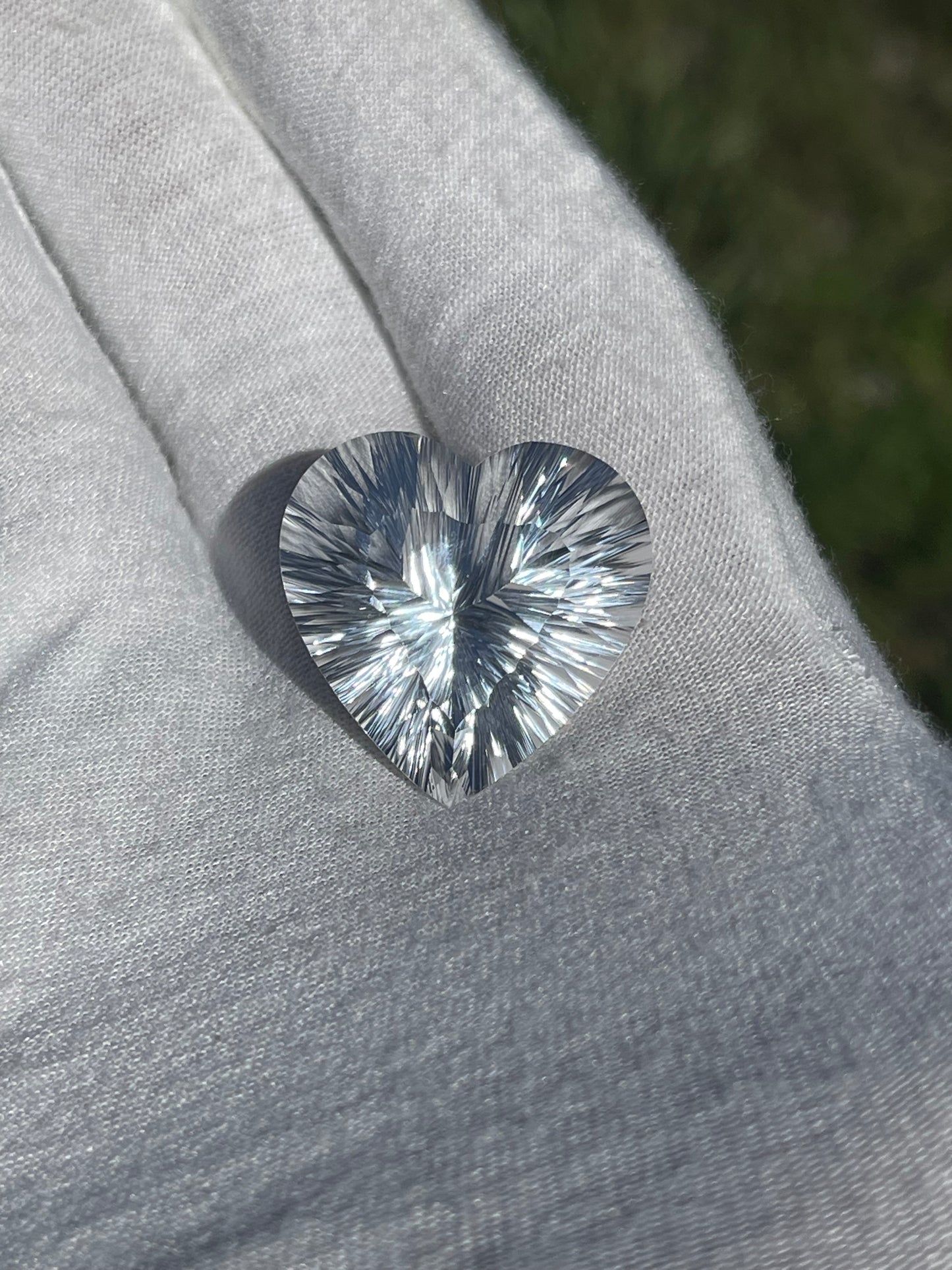78.90 Carat Natural White Topaz Heart Fantasy Laser Cut Loose Gemstone (27 x 27 x 19 MM)