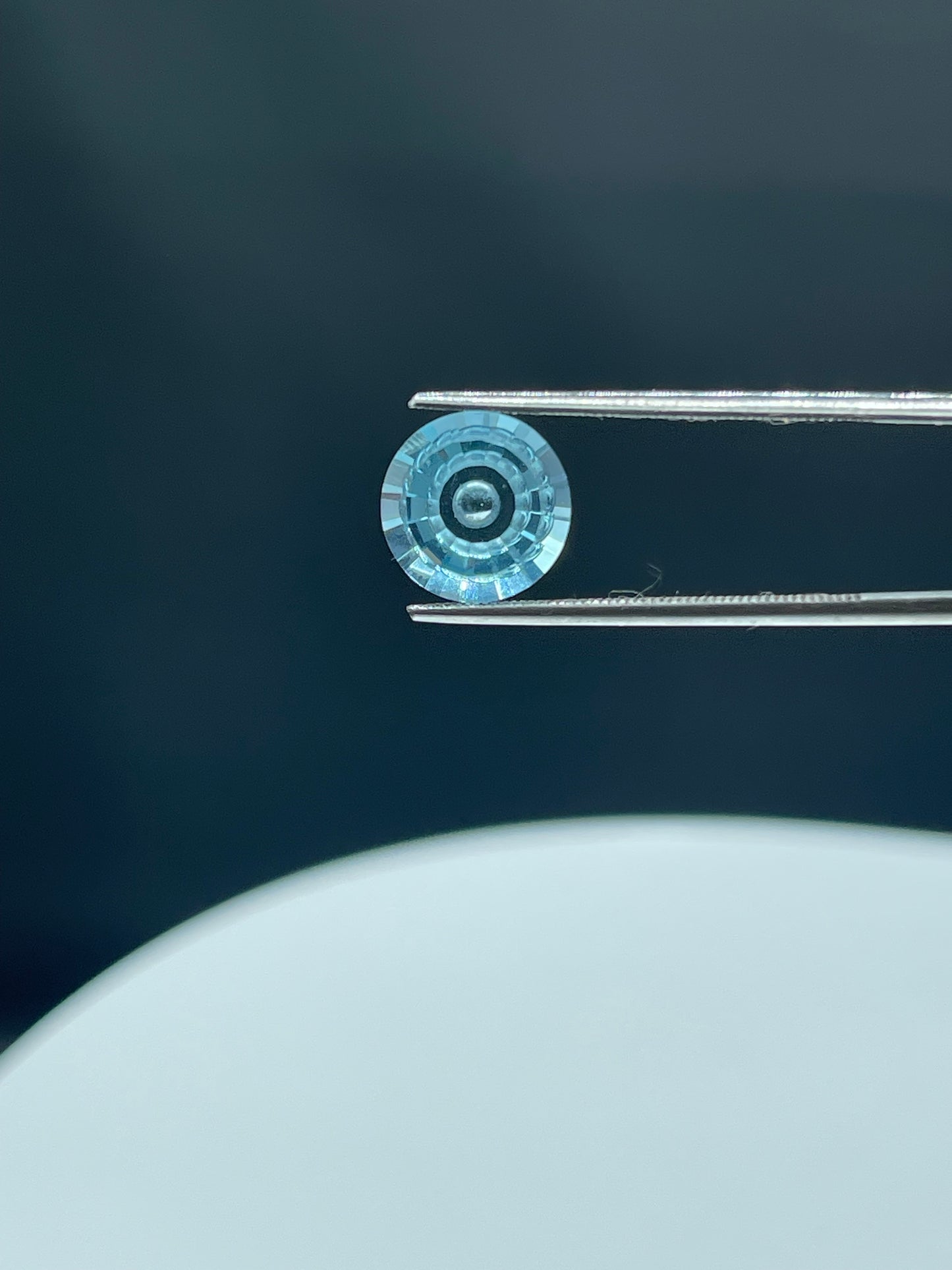Blue Topaz Circle of Light Laser Fantasy Round Cut Loose Gemstone | 10 MM, 12 MM, 14 MM | Internally Flawless