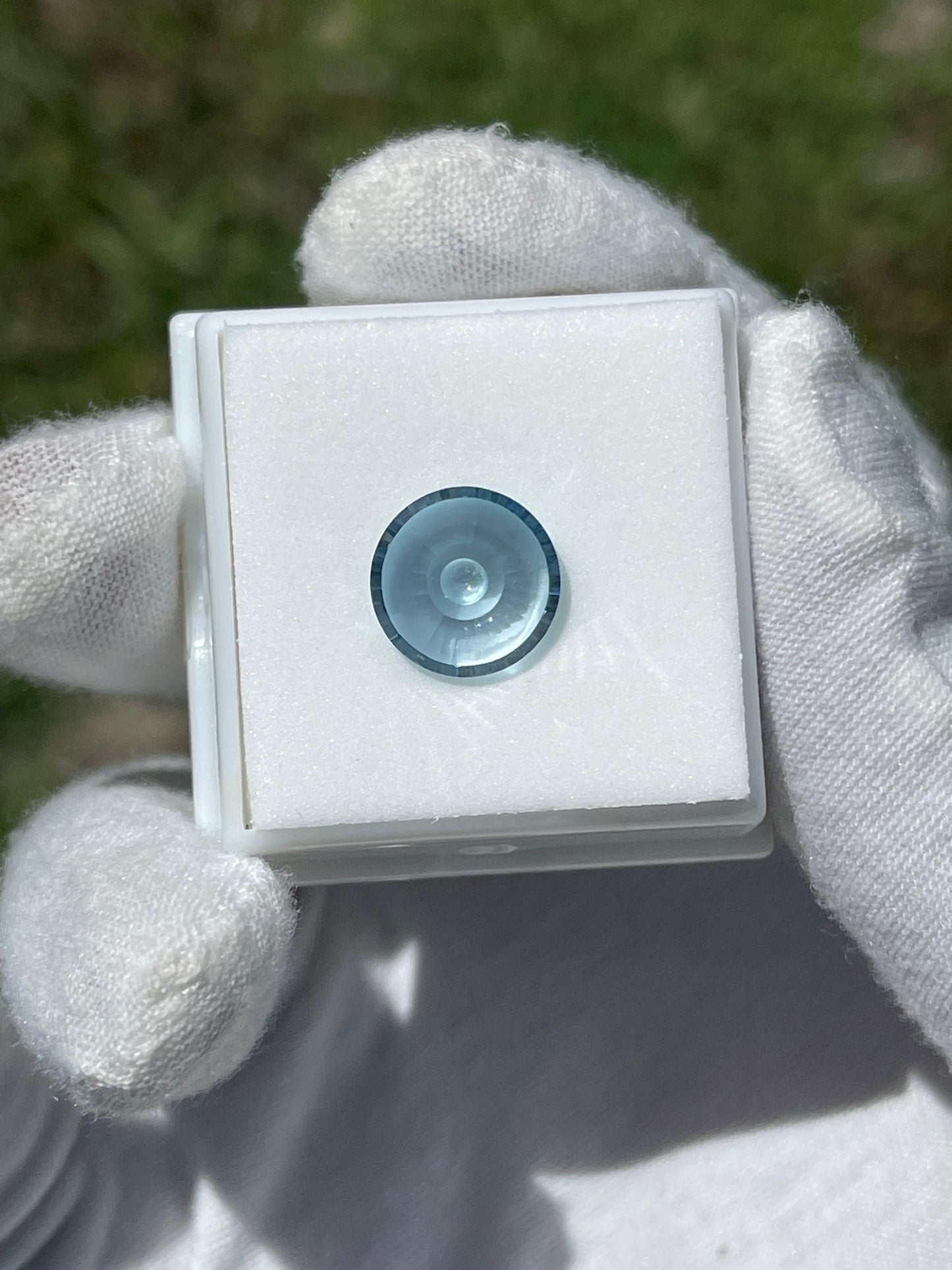Blue Topaz Circle of Light Laser Fantasy Round Cut Loose Gemstone | 10 MM, 12 MM, 14 MM | Internally Flawless