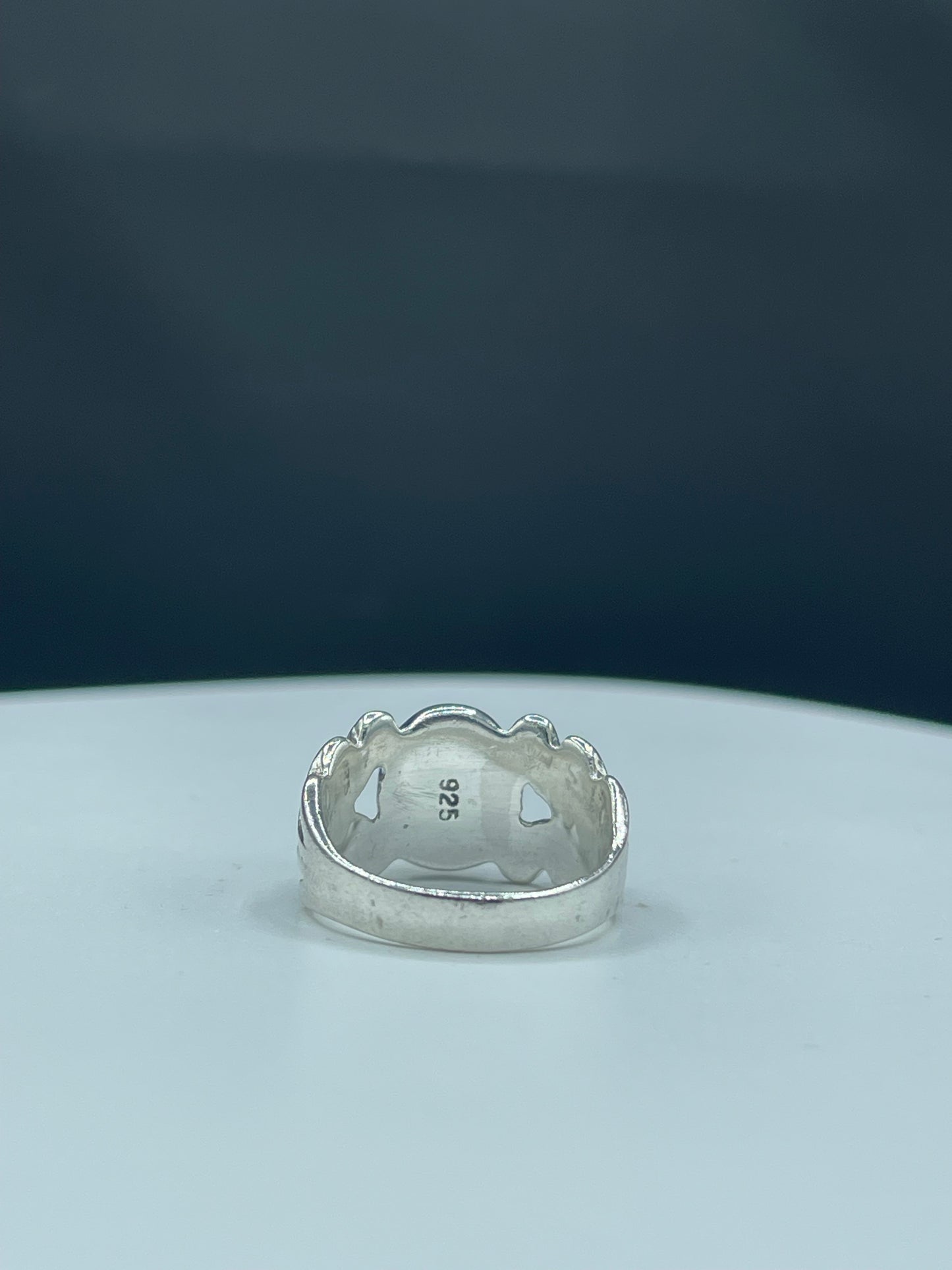 Natural Mother Of Pearl Sterling Silver Ring (Size 8)