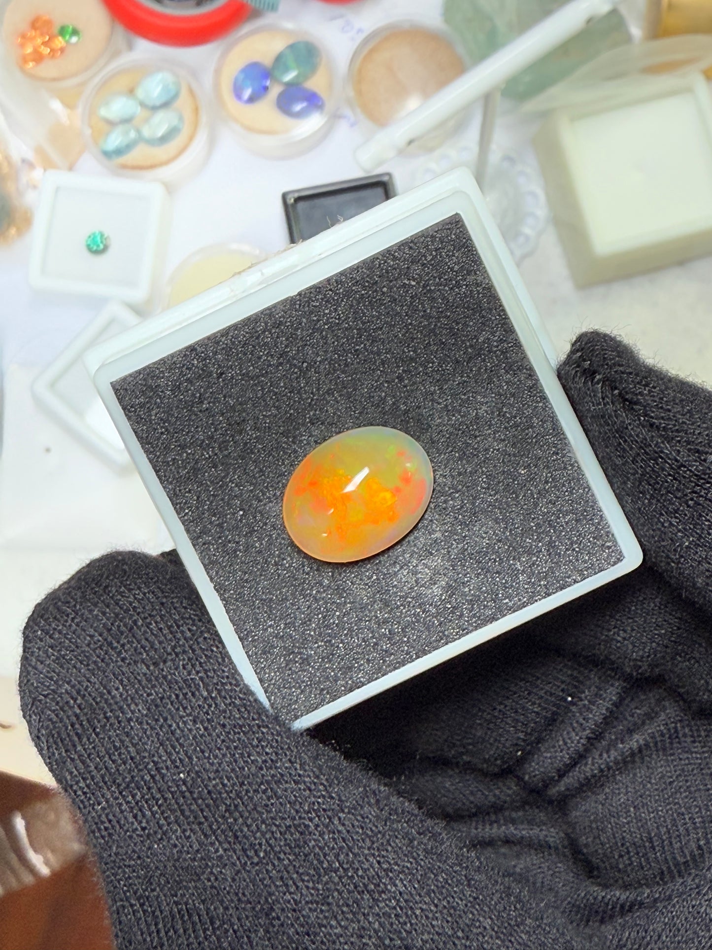 Natural Ethiopian Opal 3.15 Carat Oval Cabochon Cut Gemstone | 13.5 x 9.8 x 5.4 MM