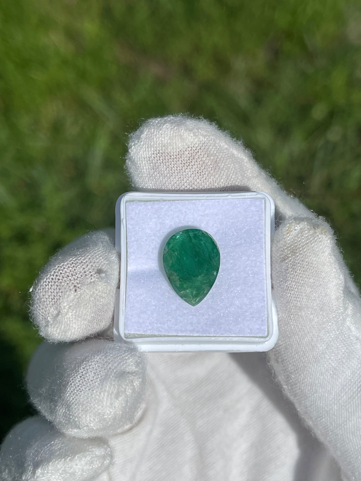 4.95 Carat Natural Brazilian Emerald Pear Cut Loose Gemstone | 14x10.3x5.8 MM