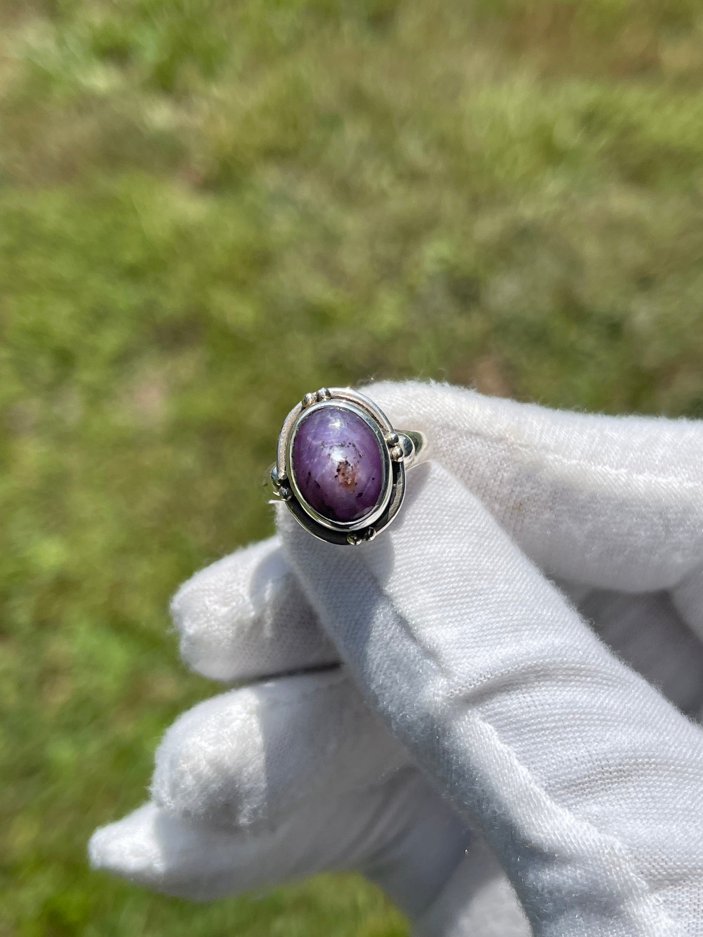 Natural Star Sapphire Sterling Silver Ring (Size 6.5)