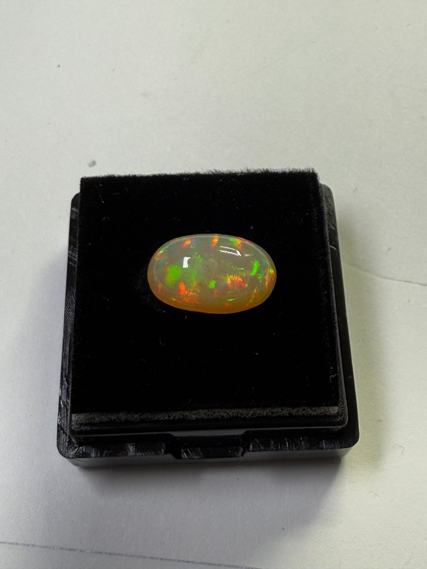 Natural Ethiopian Opal Cabochon Oval Cut Loose Gemstone – 2.78 Carats