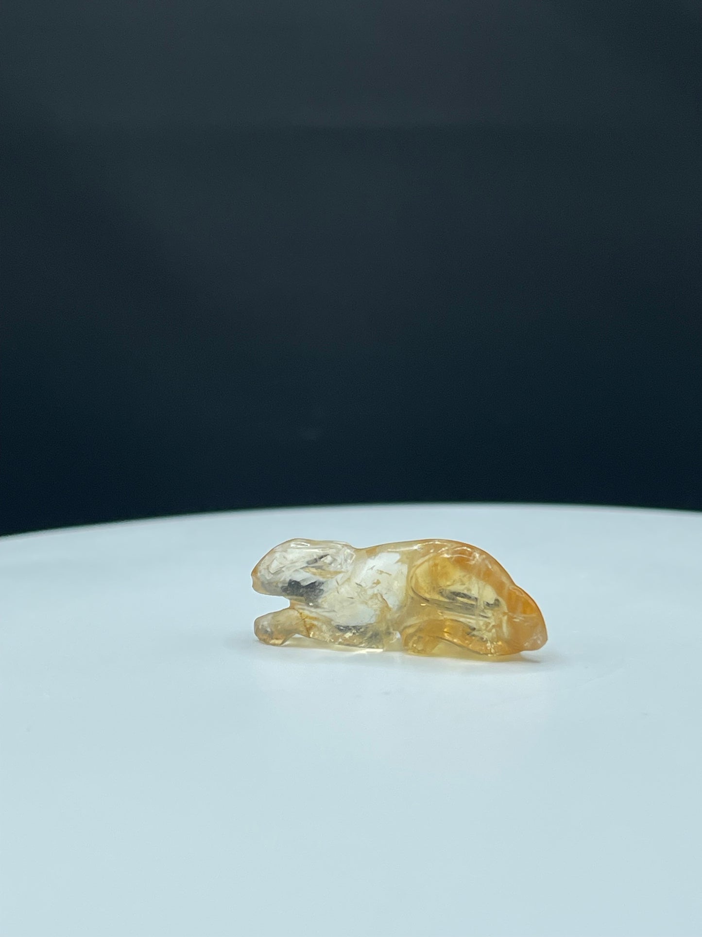 25.23 Carat Natural Citrine Rabbit Gemstone | Hand Carved | 33.4x11.6x9 MM | Unique Collector’s Piece