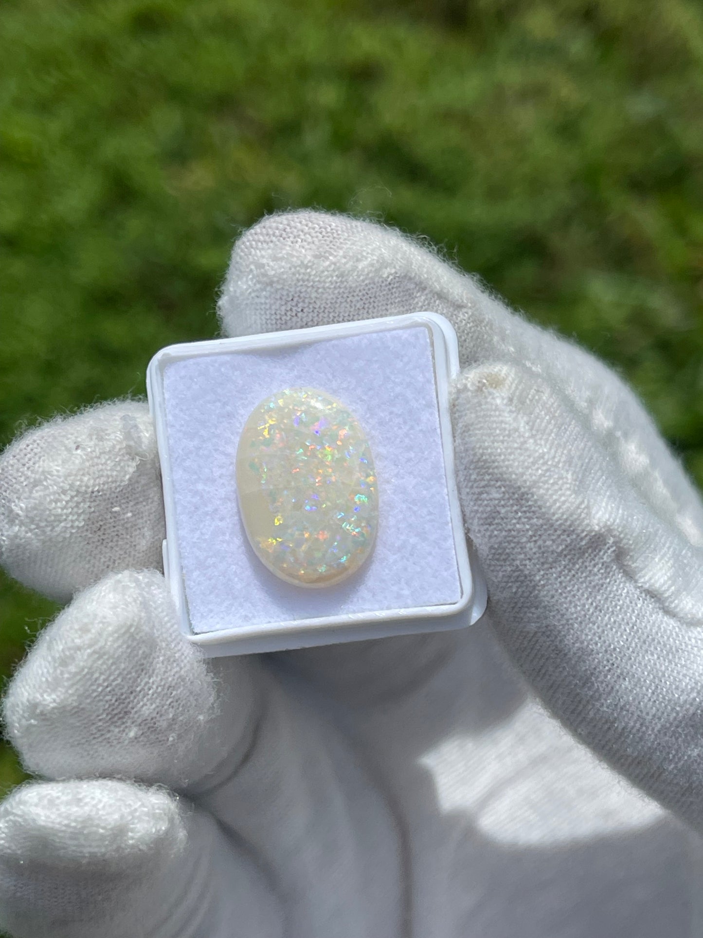 7.04 Carat Natural Australian Opal Oval Cabochon Loose Gemstone | 18.4 x 12.9 x 4.4 MM