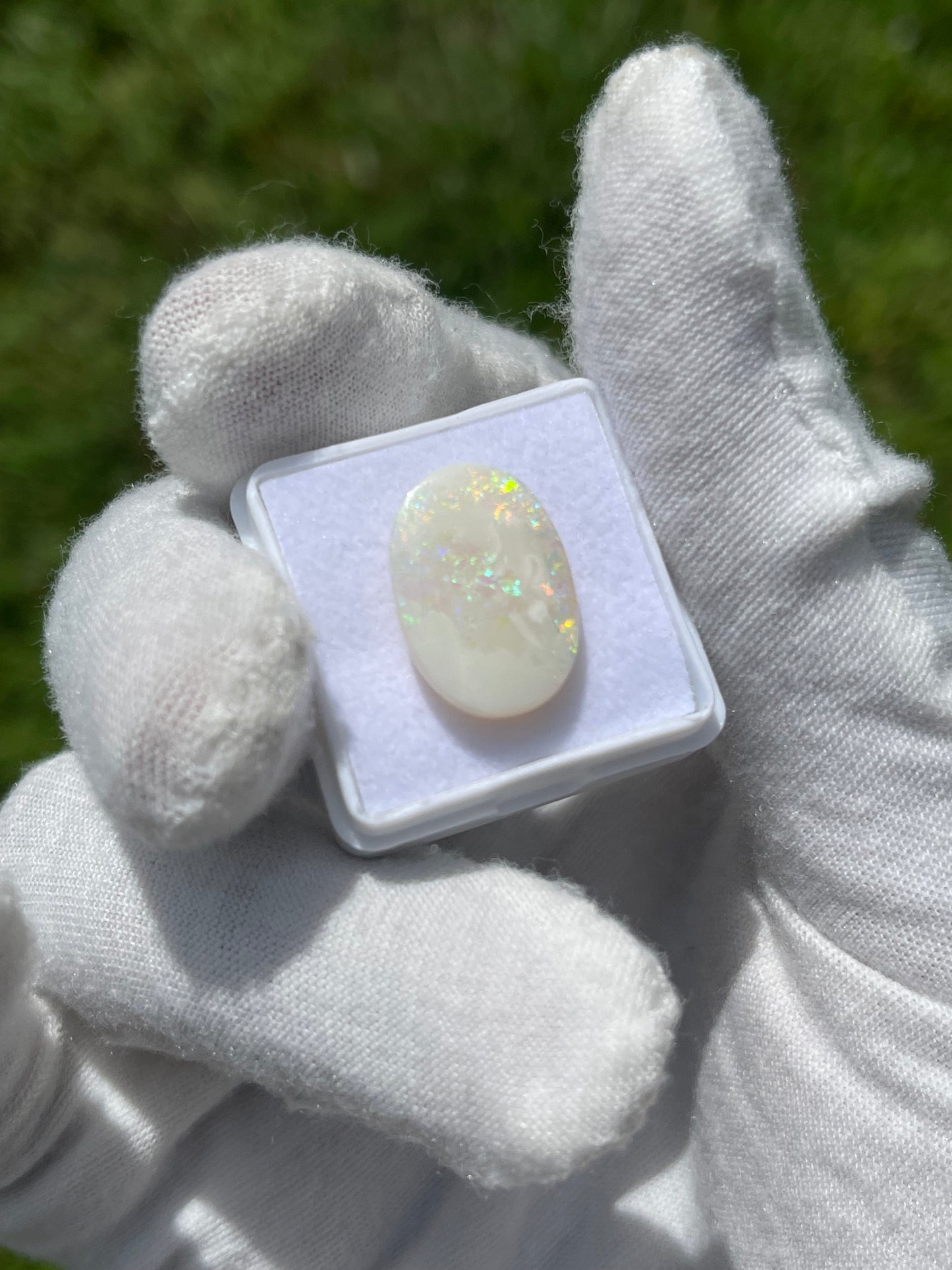7.04 Carat Natural Australian Opal Oval Cabochon Loose Gemstone | 18.4 x 12.9 x 4.4 MM