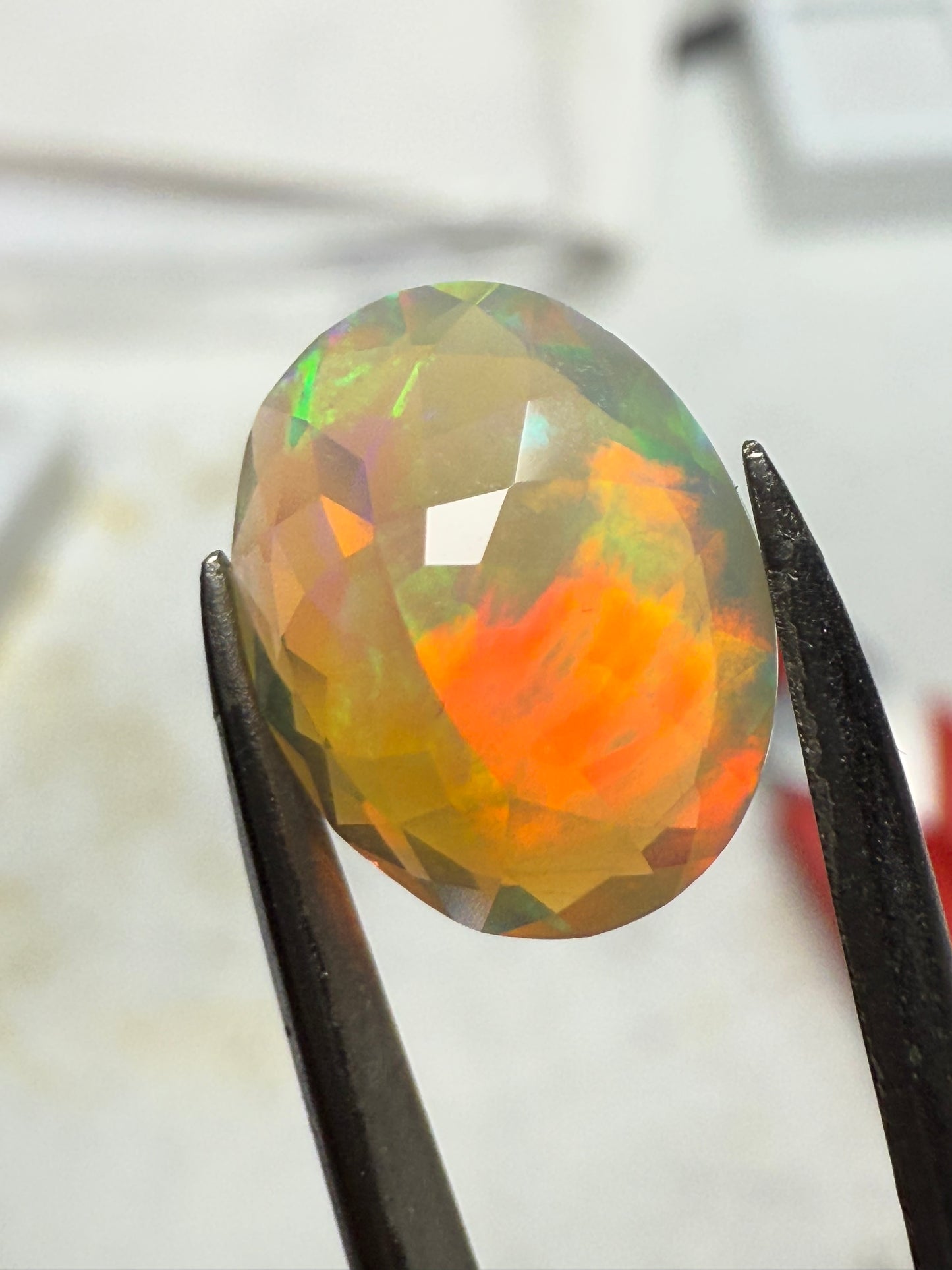 2.14 Carat Natural Ethiopian Faceted Opal Oval Cut Gemstone