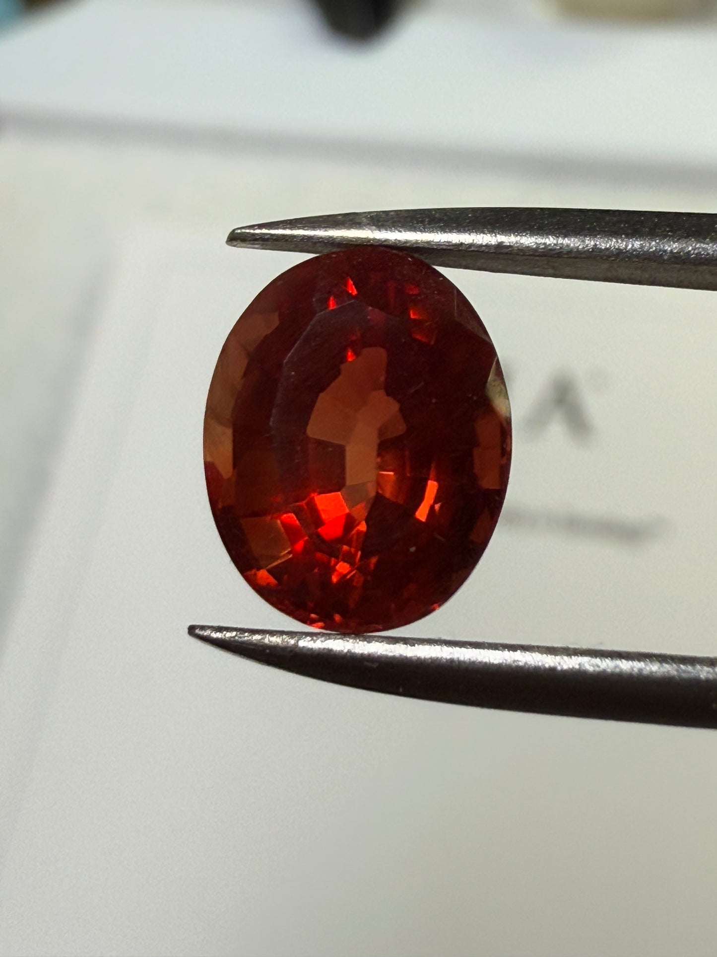 Natural Andesine Labradorite 3.27 Carat Oval Cut Loose Gemstone | Deep Red-Orange | Internally Flawless