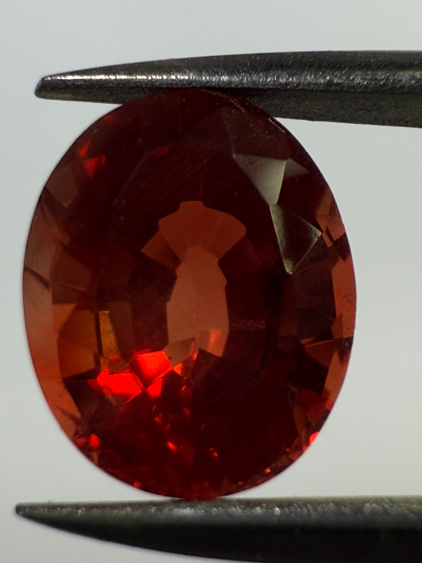 Natural Andesine Labradorite 3.27 Carat Oval Cut Loose Gemstone | Deep Red-Orange | Internally Flawless