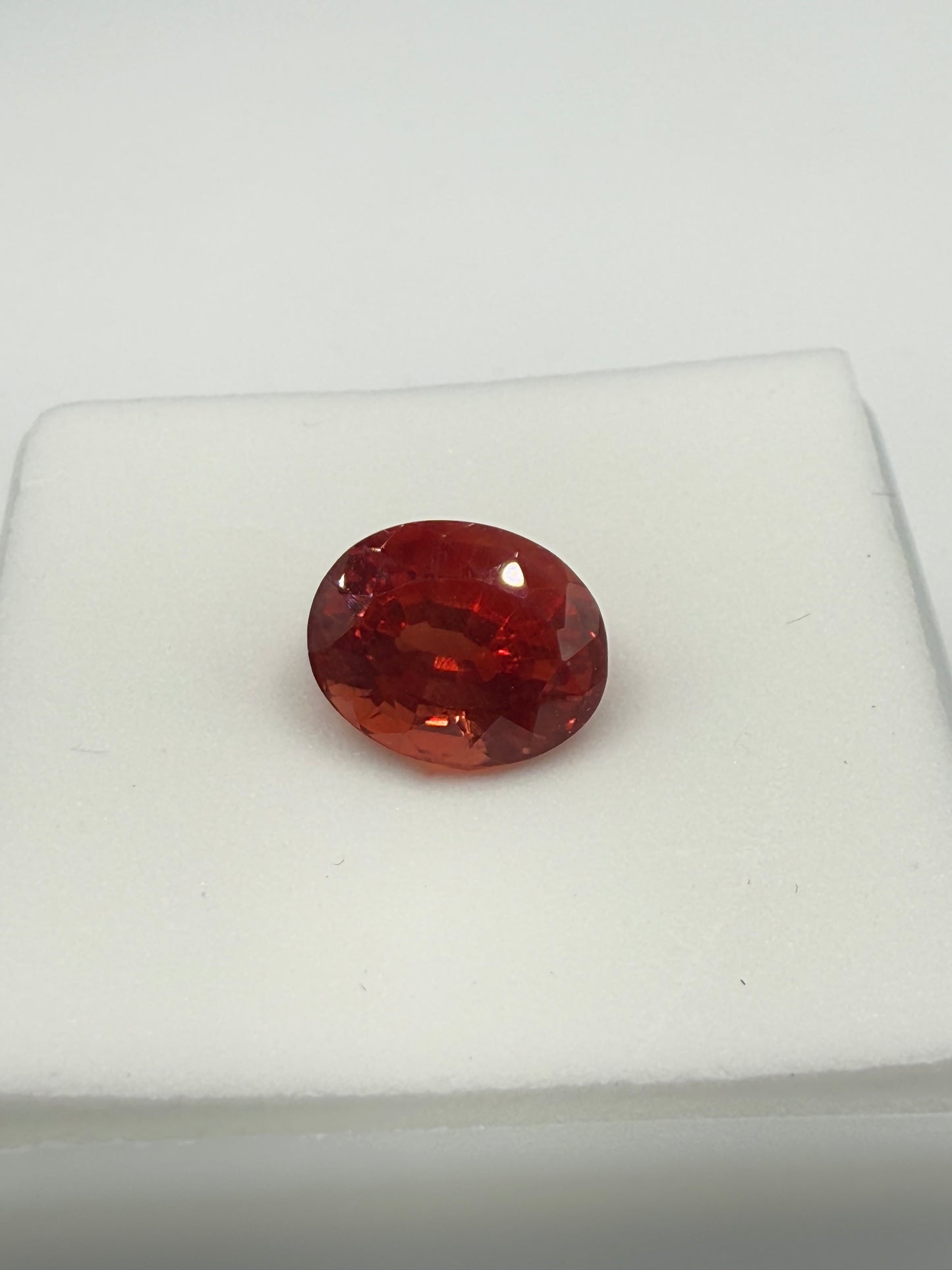 Natural Andesine Labradorite 3.27 Carat Oval Cut Loose Gemstone | Deep Red-Orange | Internally Flawless