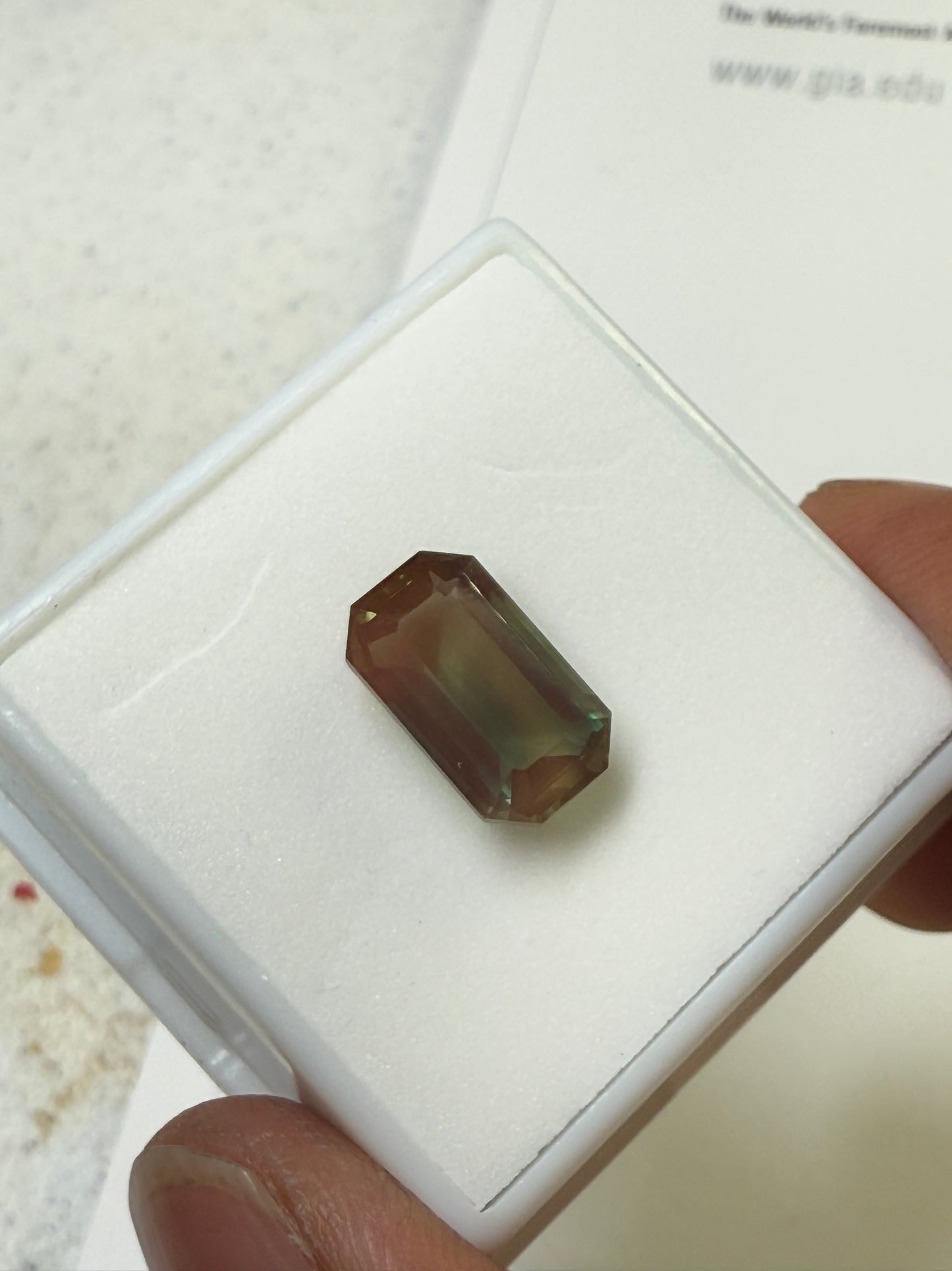4.20 Carat Natural Andesine Labradorite Emerald Cut Loose Gemstone | Color Shifting Green to Red