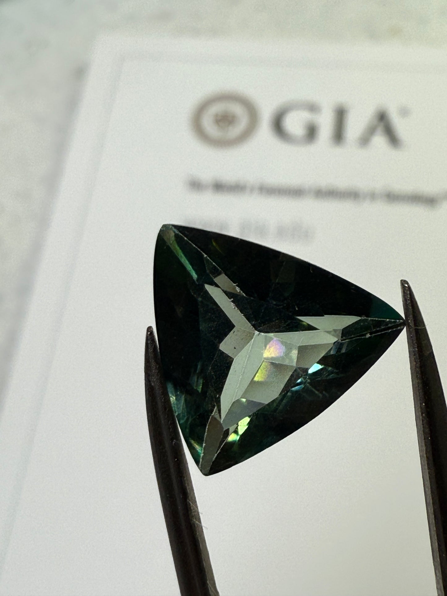 Natural Teal Tourmaline 5.26 Carat Trillion Cut Loose Gemstone | Vibrant Paraiba-Like Color