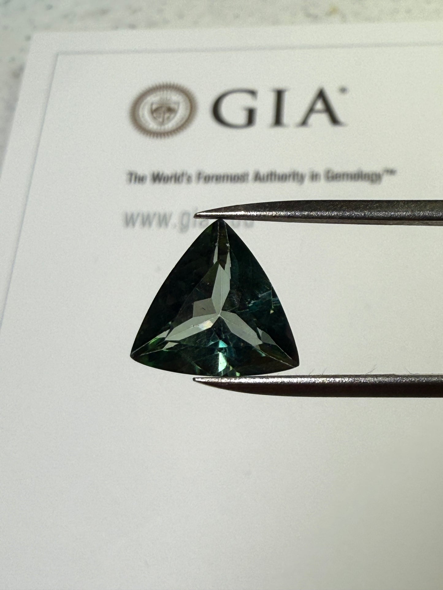 Natural Teal Tourmaline 5.26 Carat Trillion Cut Loose Gemstone | Vibrant Paraiba-Like Color