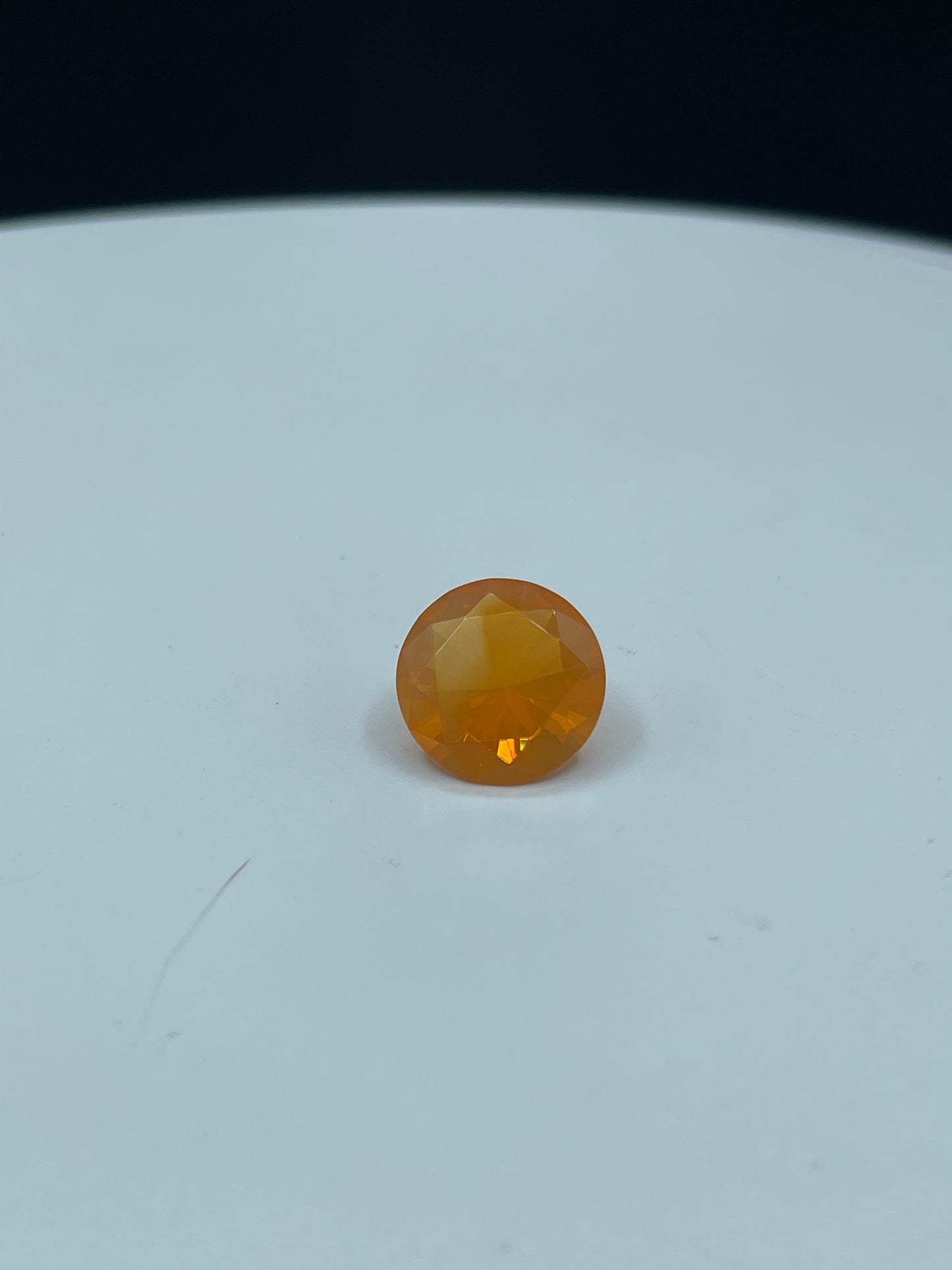 6.05 Carat Natural Mexican Opal Round Cut | Vivid Orange | 14x14x8.5 MM