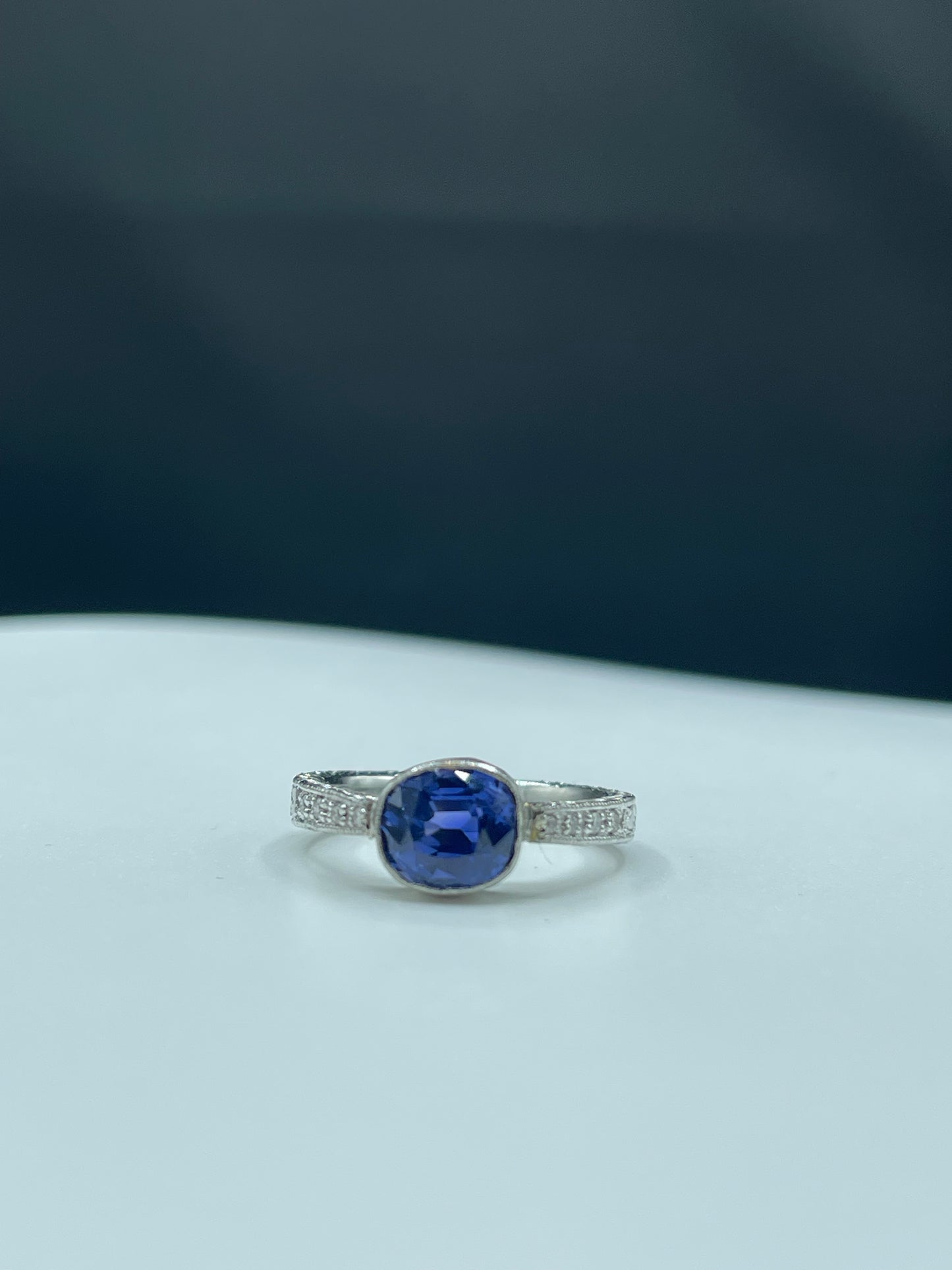 GIA Certified 2.21 Carat Unheated Blue-Violet Color Change Sapphire & Diamond Engagement Platinum Ring (Size 7)