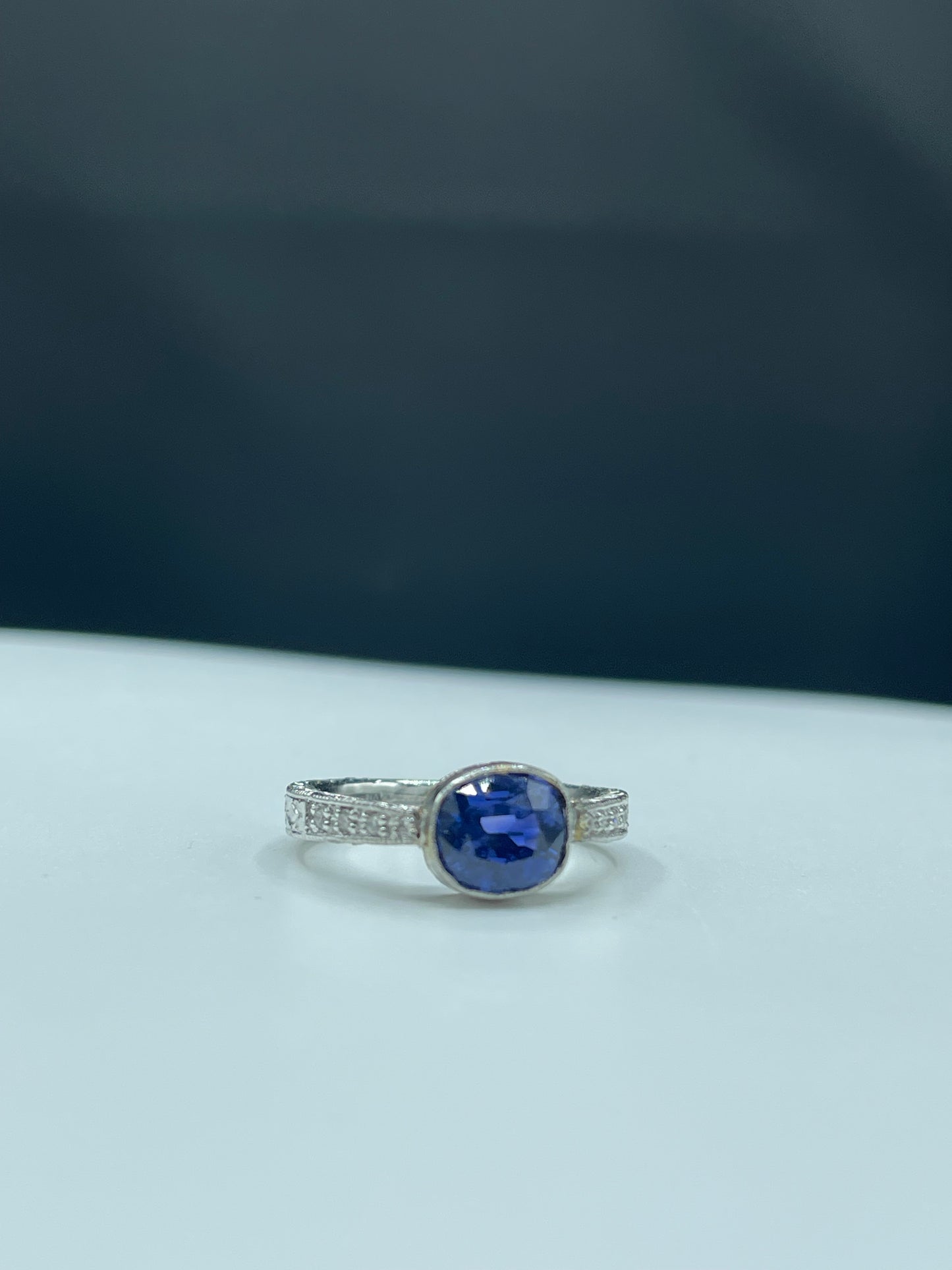 GIA Certified 2.21 Carat Unheated Blue-Violet Color Change Sapphire & Diamond Engagement Platinum Ring (Size 7)