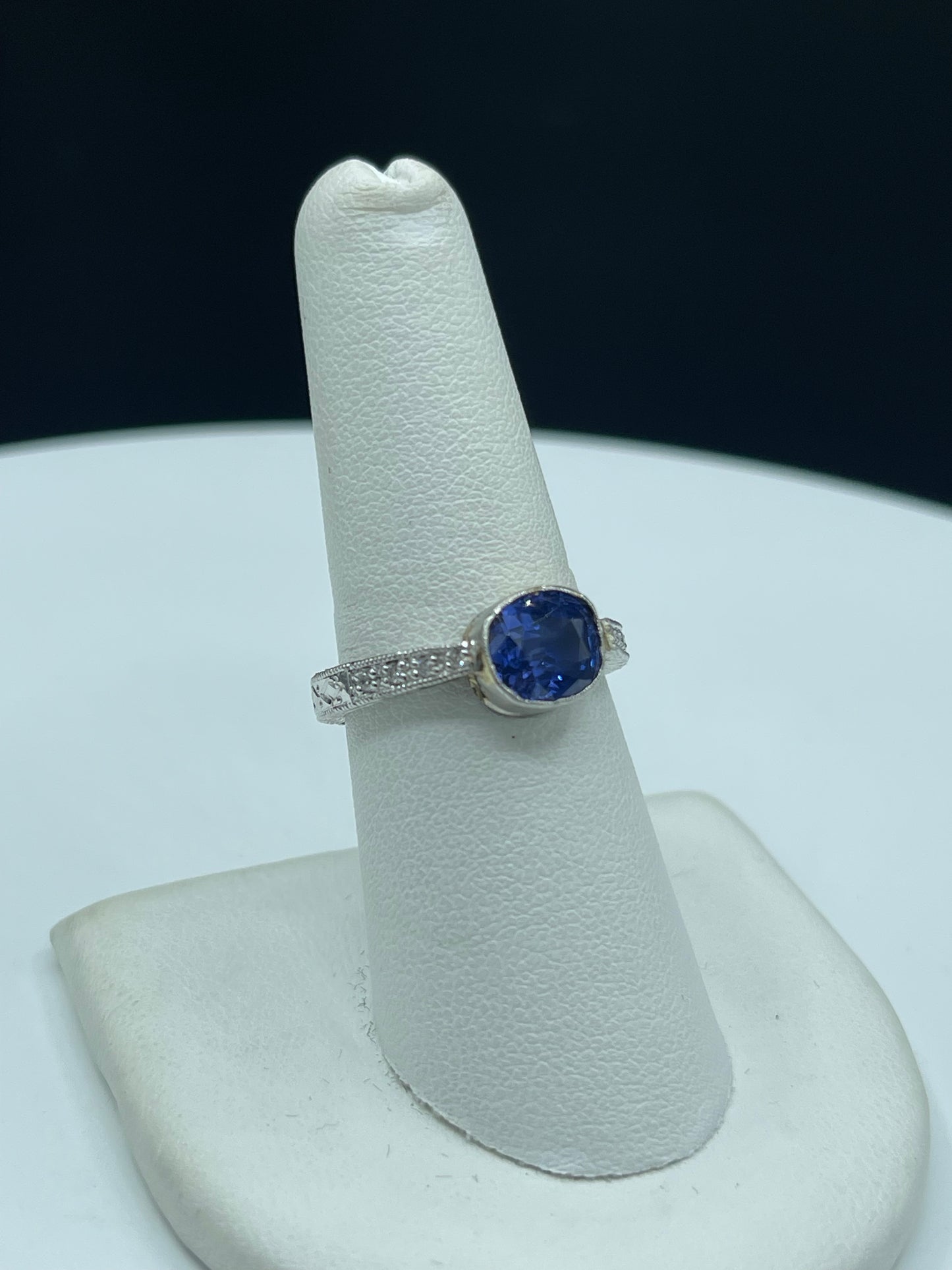 GIA Certified 2.21 Carat Unheated Blue-Violet Color Change Sapphire & Diamond Engagement Platinum Ring (Size 7)