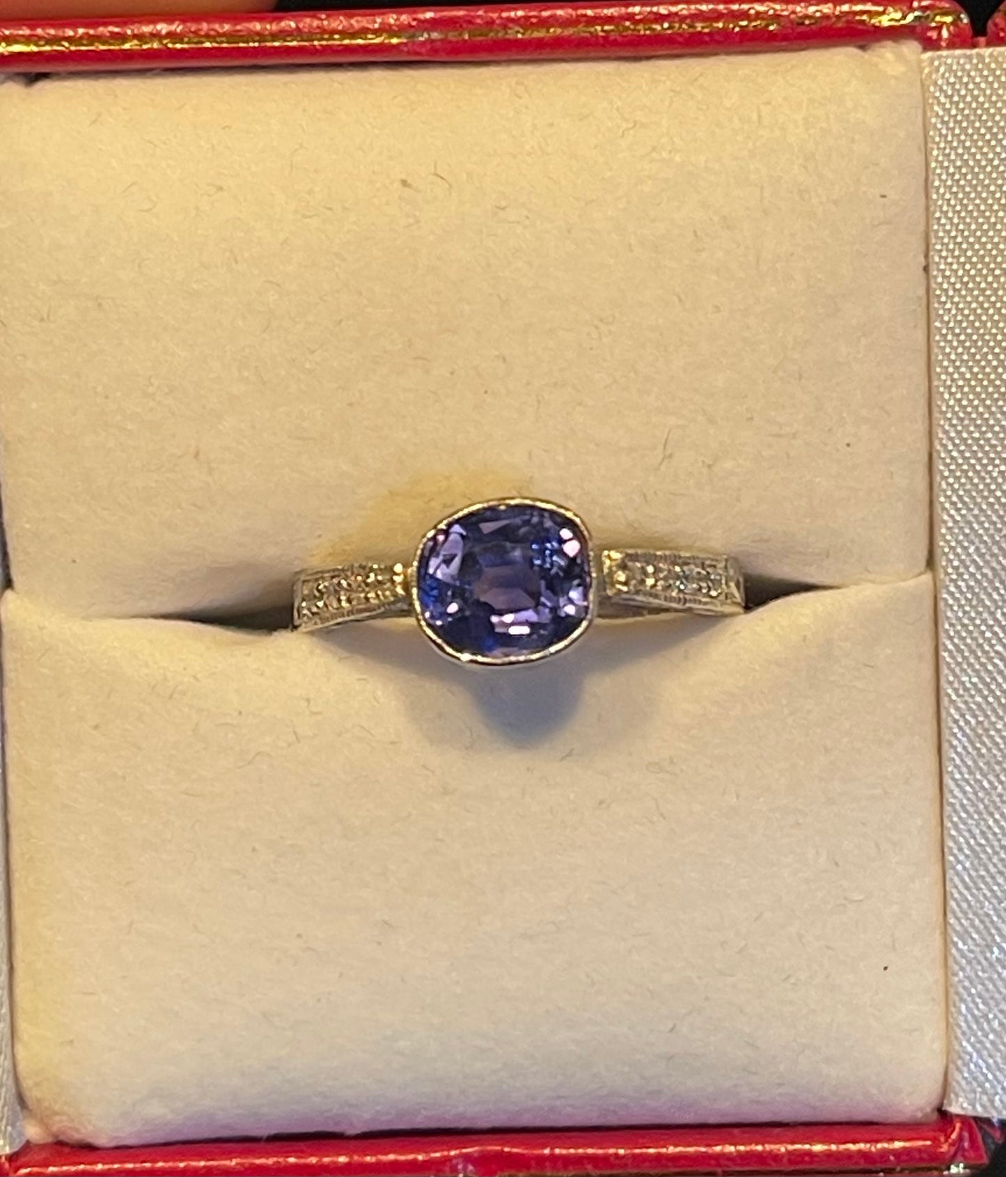 GIA Certified 2.21 Carat Unheated Blue-Violet Color Change Sapphire & Diamond Engagement Platinum Ring (Size 7)