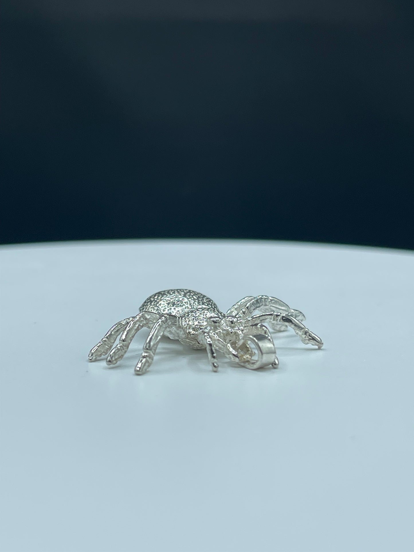 Handmade Solid Sterling Silver Spider Pendant
