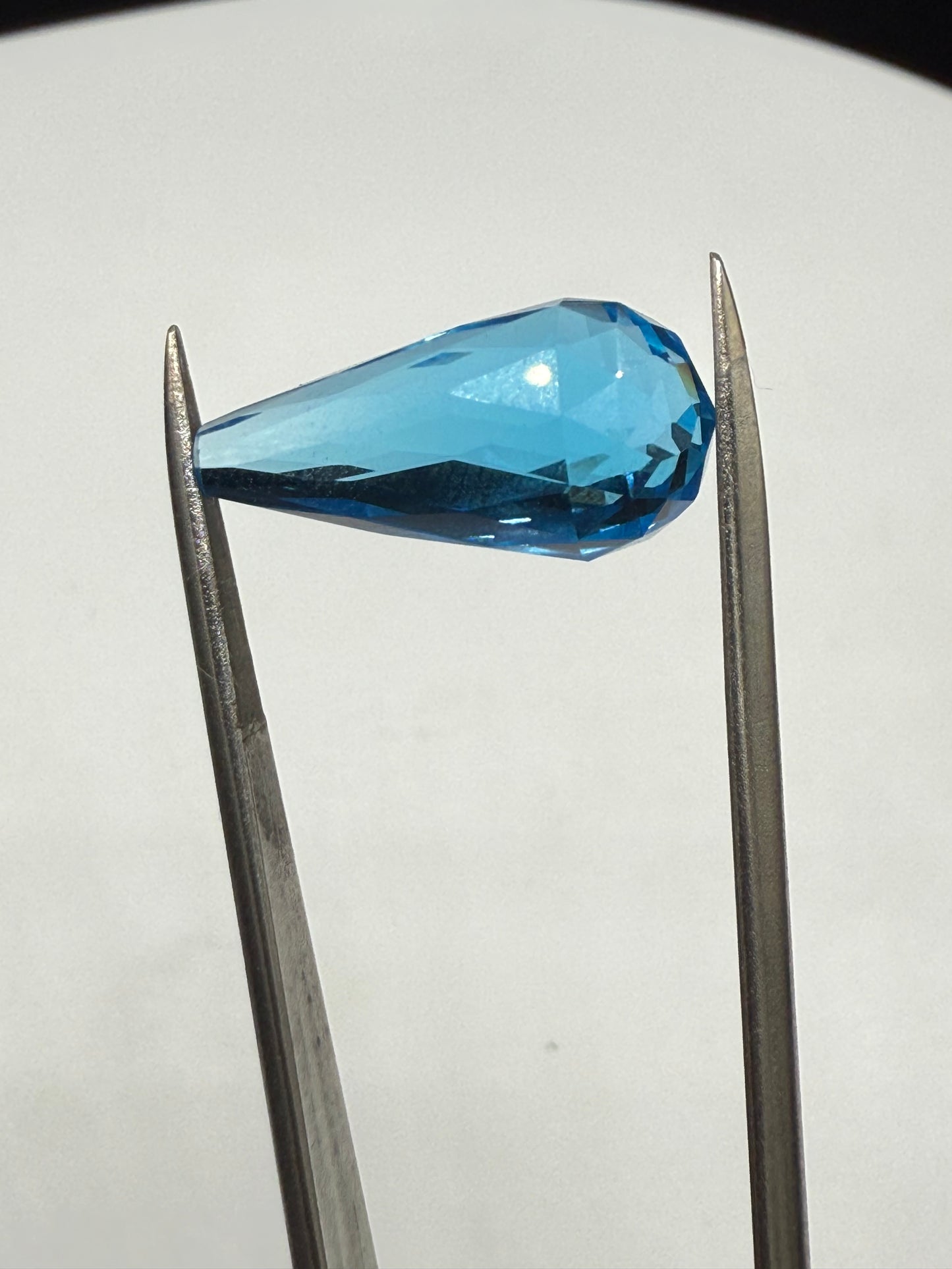 Natural Super Swiss Blue Topaz Briolette Cut Loose Gemstone | 18.4 x 8.8 MM