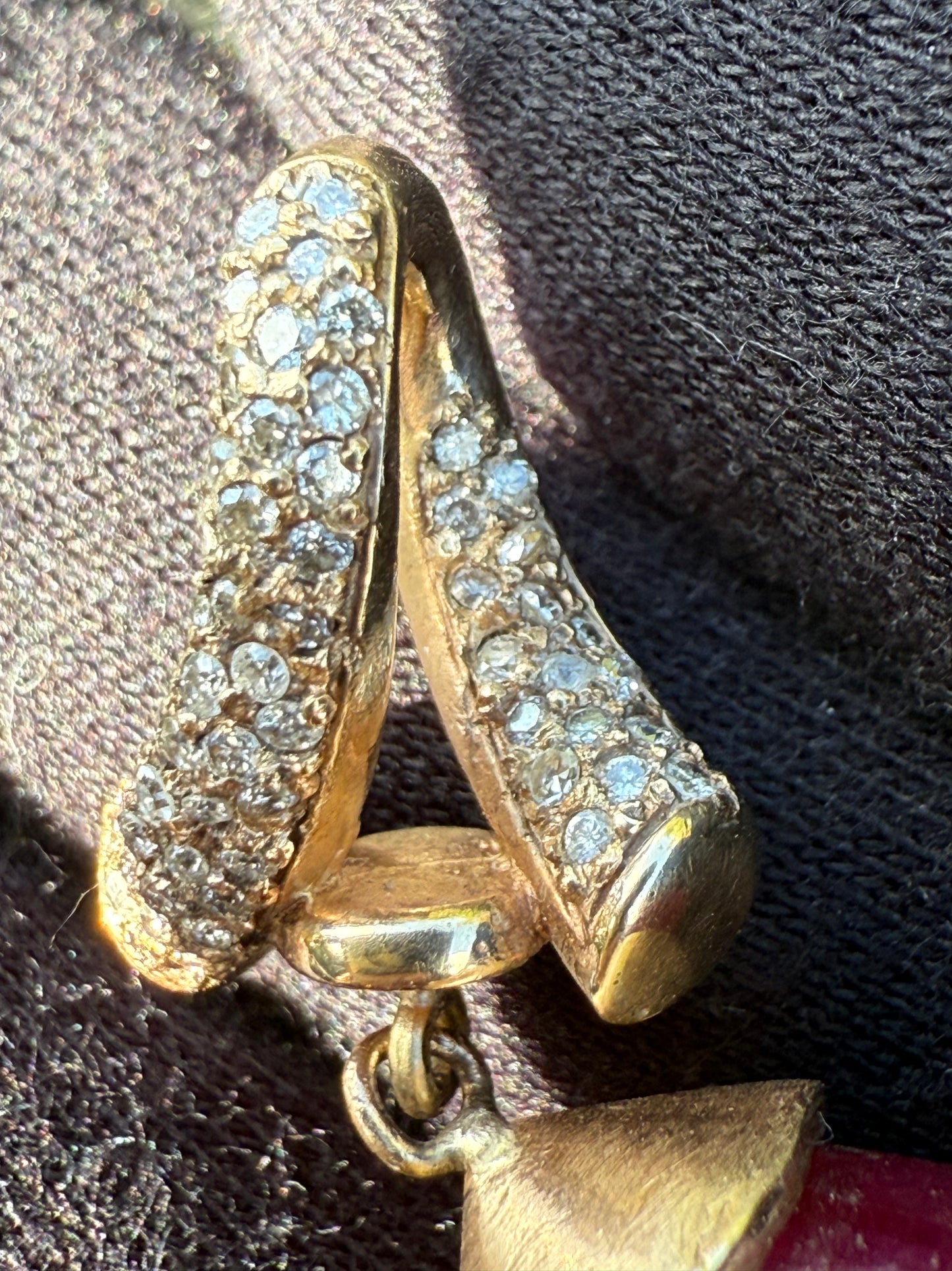 Natural 82 Carat Ruby Briolette & Diamond 14k Gold Pendant