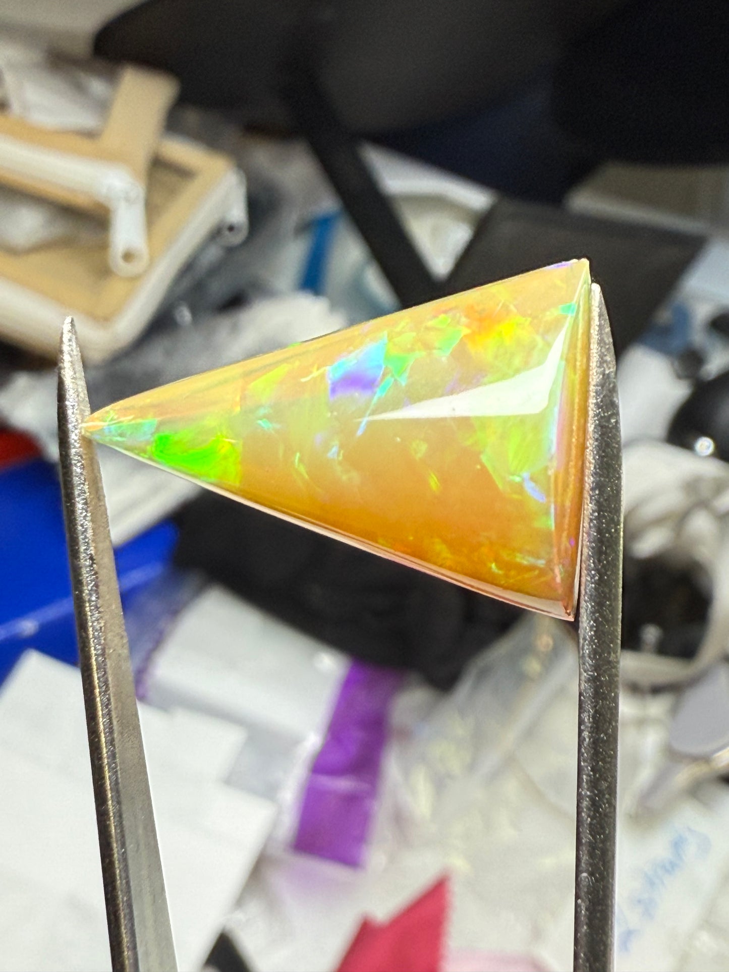 Natural Ethiopian Opal 9.12 Carat Fancy Pyramid Cut