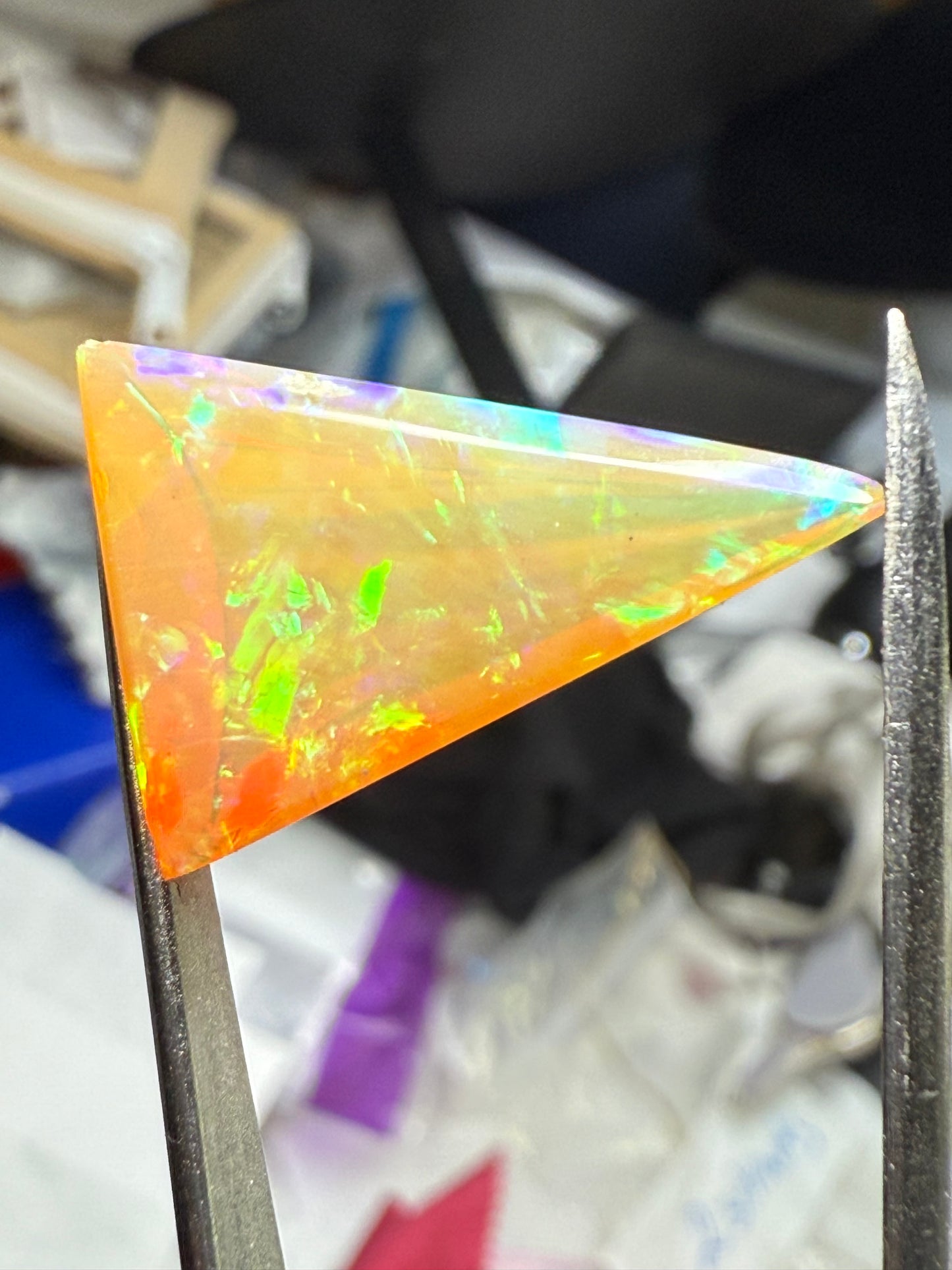 Natural Ethiopian Opal 9.12 Carat Fancy Pyramid Cut