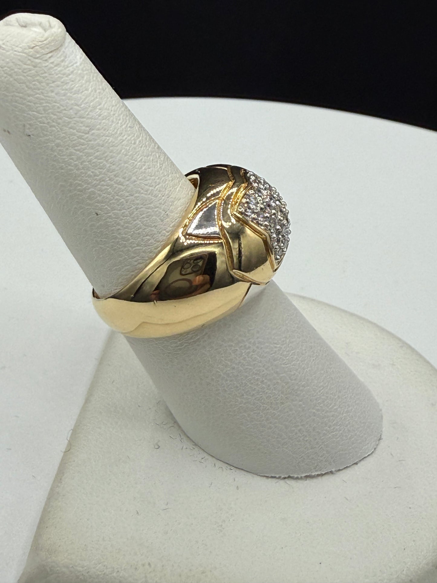 Natural Diamond 18k Yellow Gold Unisex Chunky Ring – 0.50 CTW, 8.5g, Size 7.25