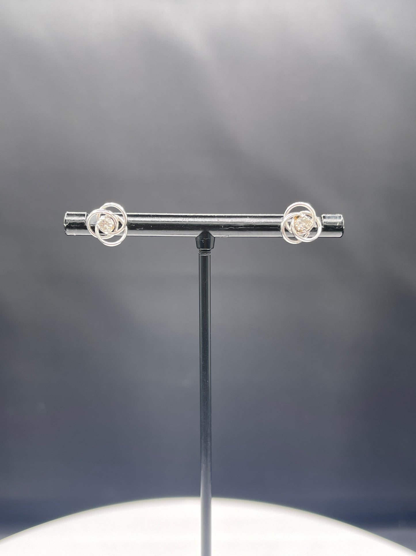 Natural Diamond 14k White Gold Swirl Stud Earrings - 0.25 Carats