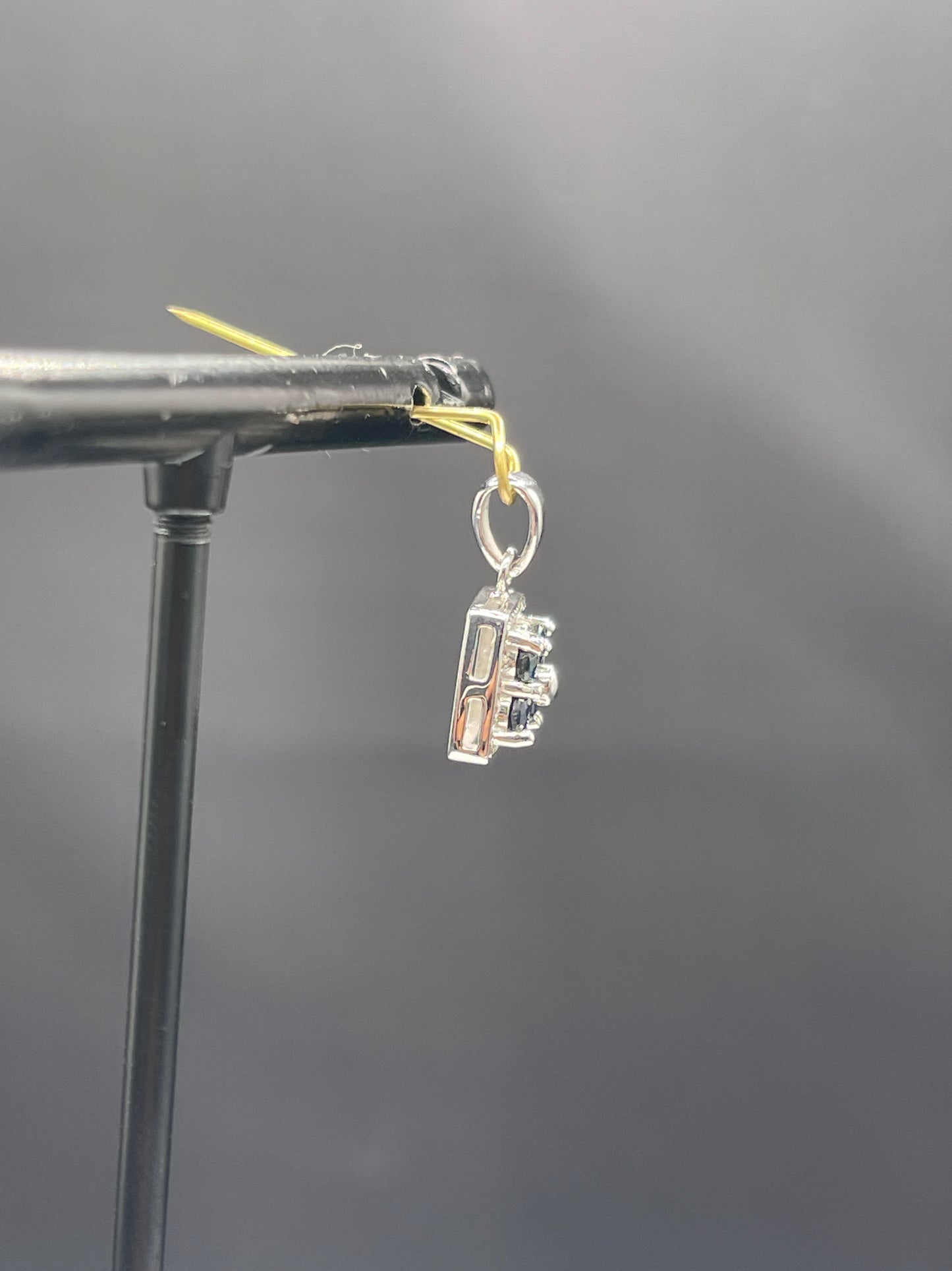 Natural Sapphire 14k White Gold Petite Pendant