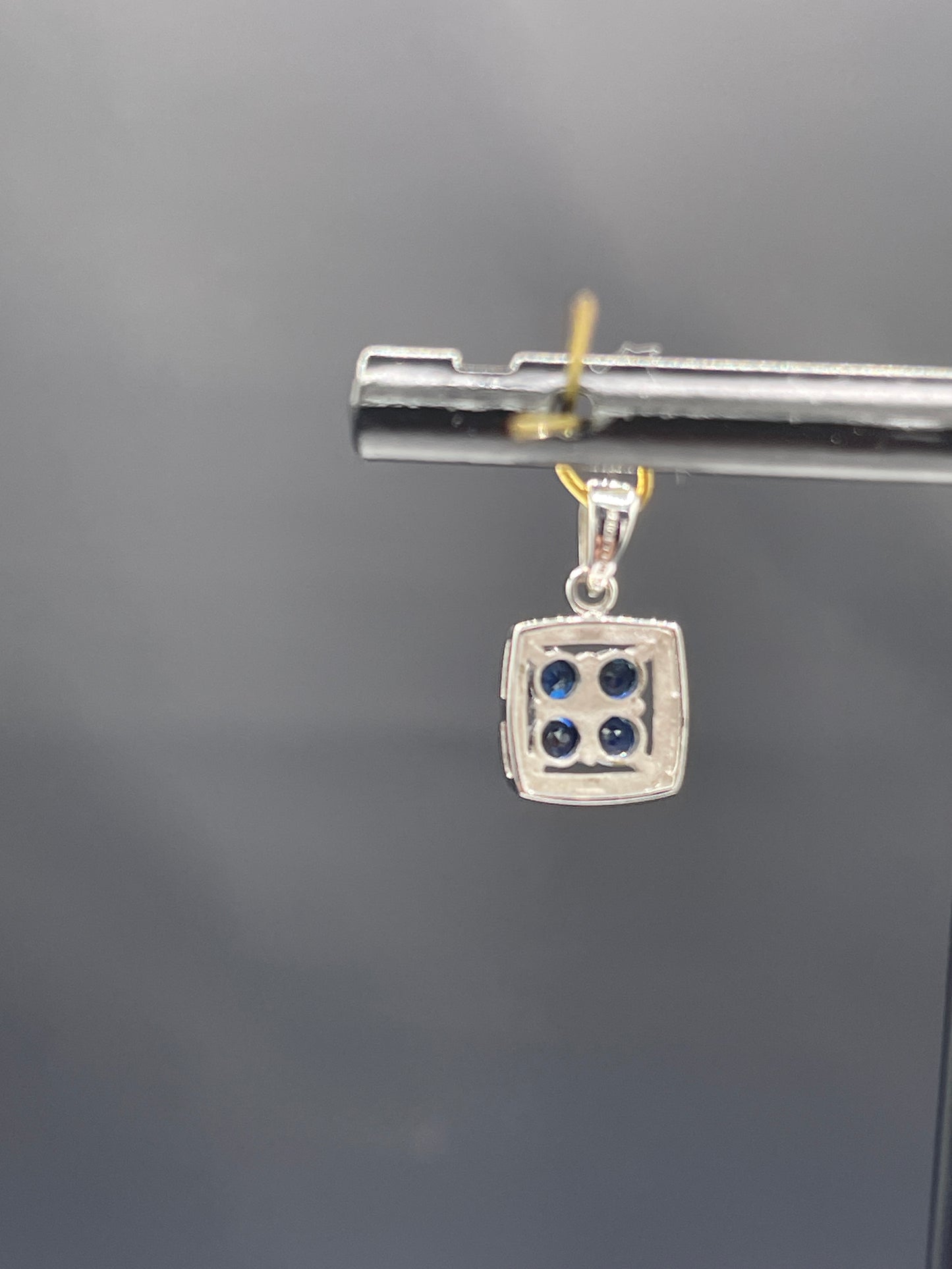 Natural Sapphire 14k White Gold Petite Pendant