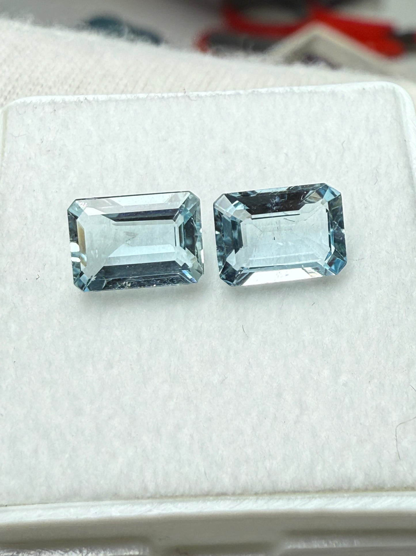Natural Aquamarine Emerald Cut Matching Pair – 1.77 CTW – 7x5x3 MM