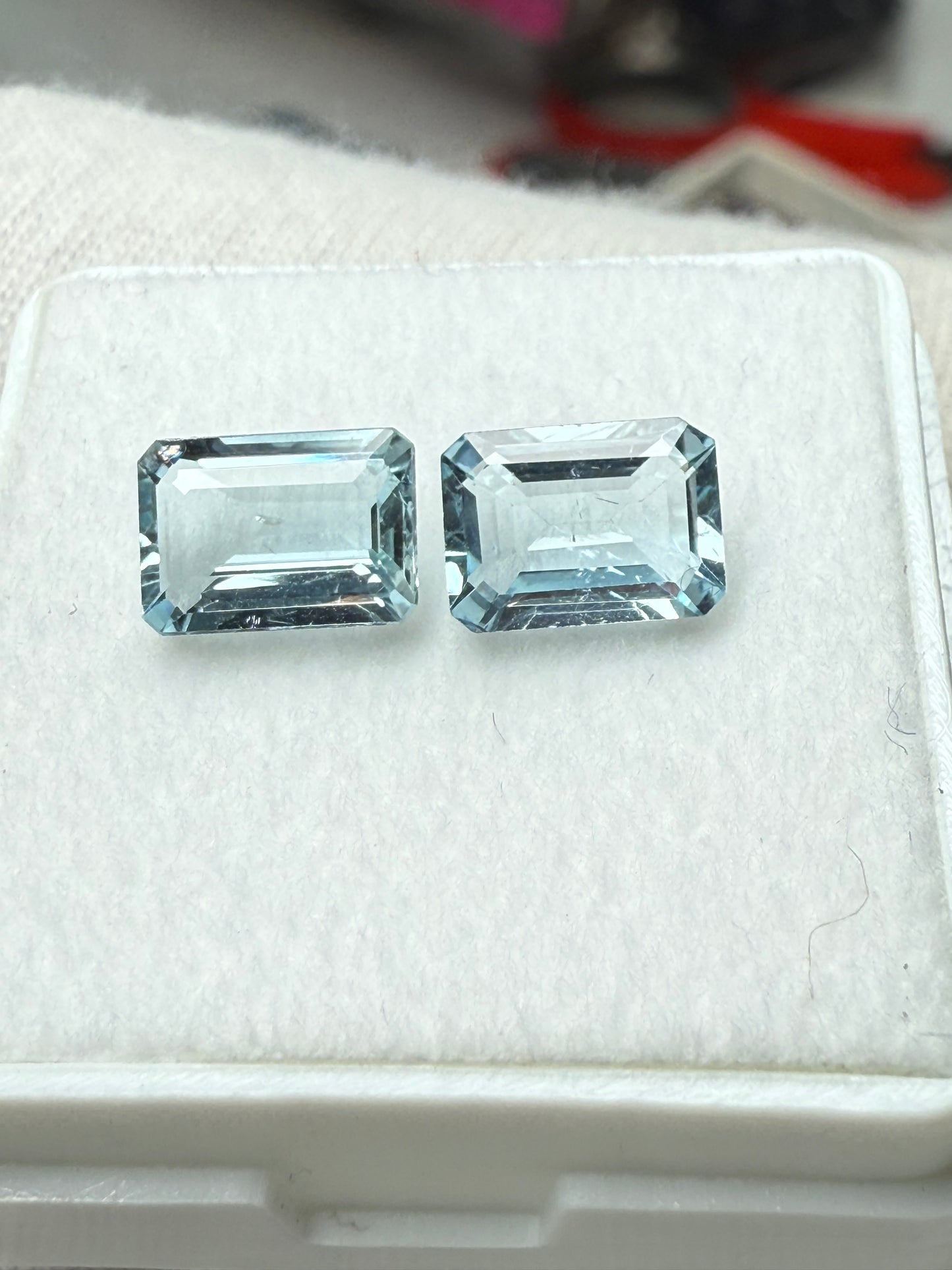 Natural Aquamarine Emerald Cut Matching Pair – 1.77 CTW – 7x5x3 MM