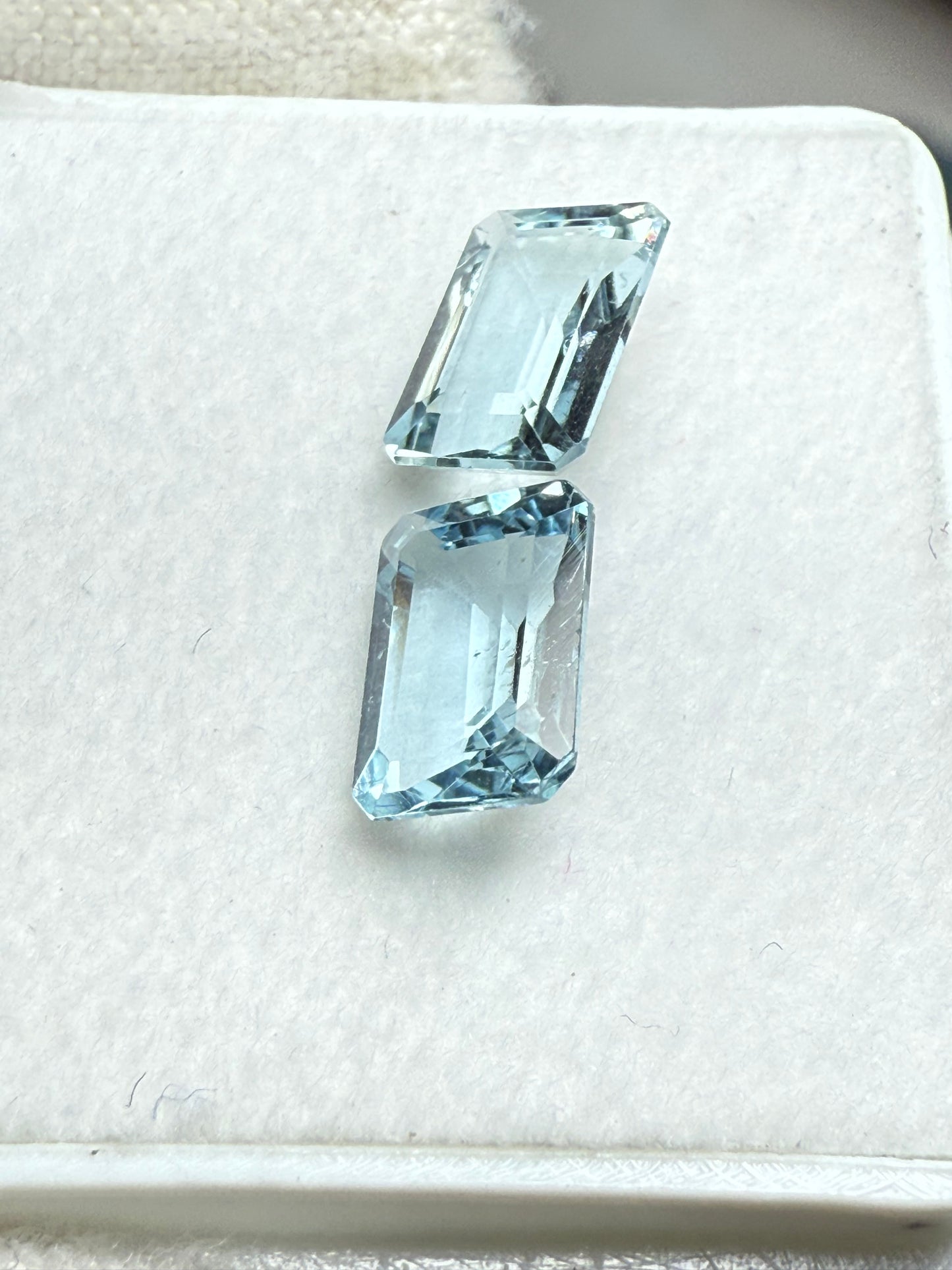 Natural Aquamarine Emerald Cut Matching Pair – 1.77 CTW – 7x5x3 MM