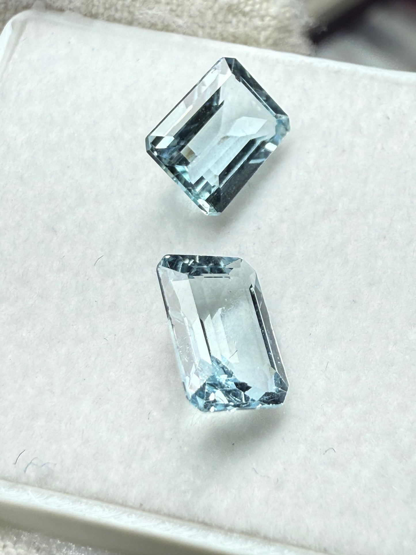 Natural Aquamarine Emerald Cut Matching Pair – 1.77 CTW – 7x5x3 MM