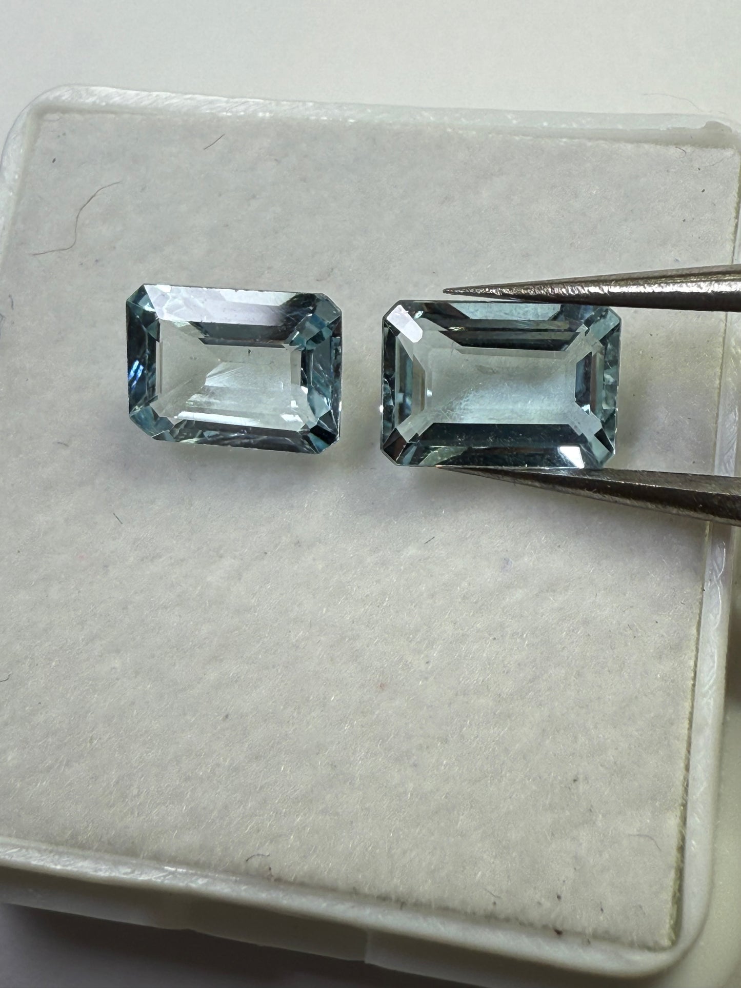 Natural Aquamarine Emerald Cut Matching Pair – 1.77 CTW – 7x5x3 MM