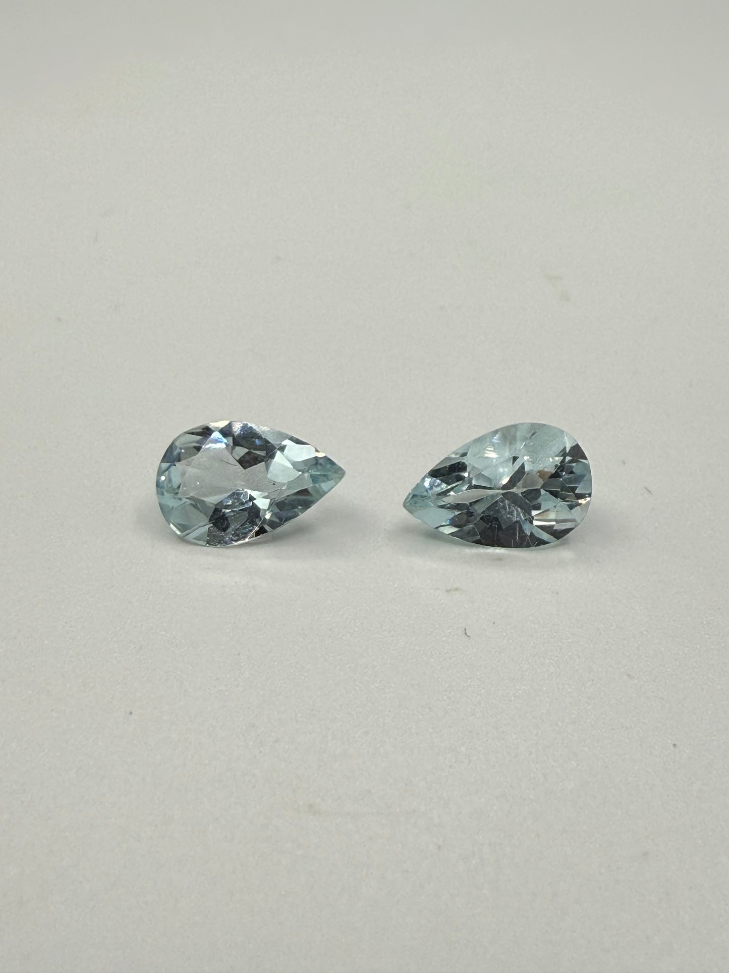 2.04 Carat Natural Aquamarine Pear Cut Matching Loose Gemstones | 9x6MM
