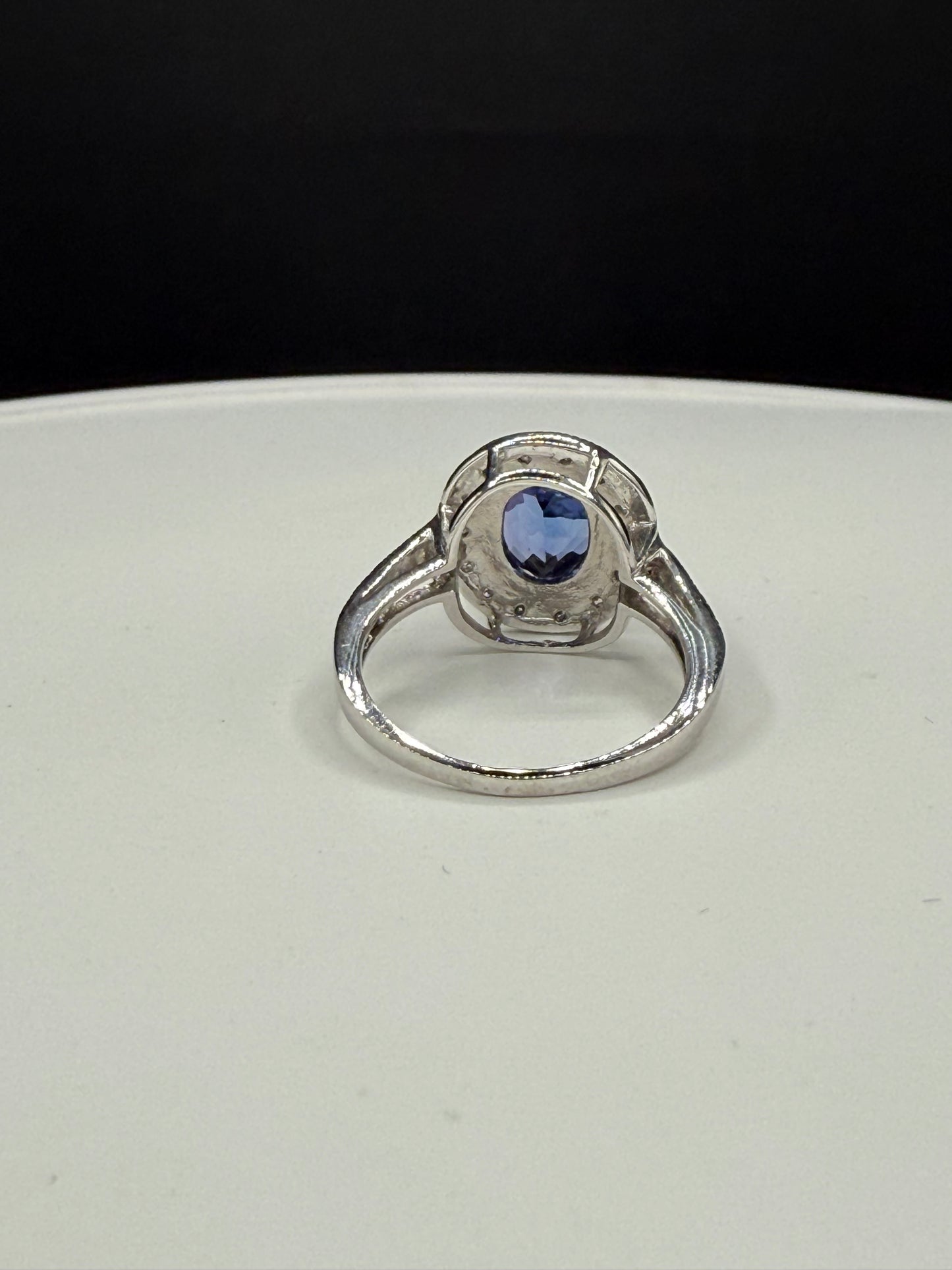 Natural 3.48 Carat Tanzanite & Diamond Platinum Ring – Size 7.5