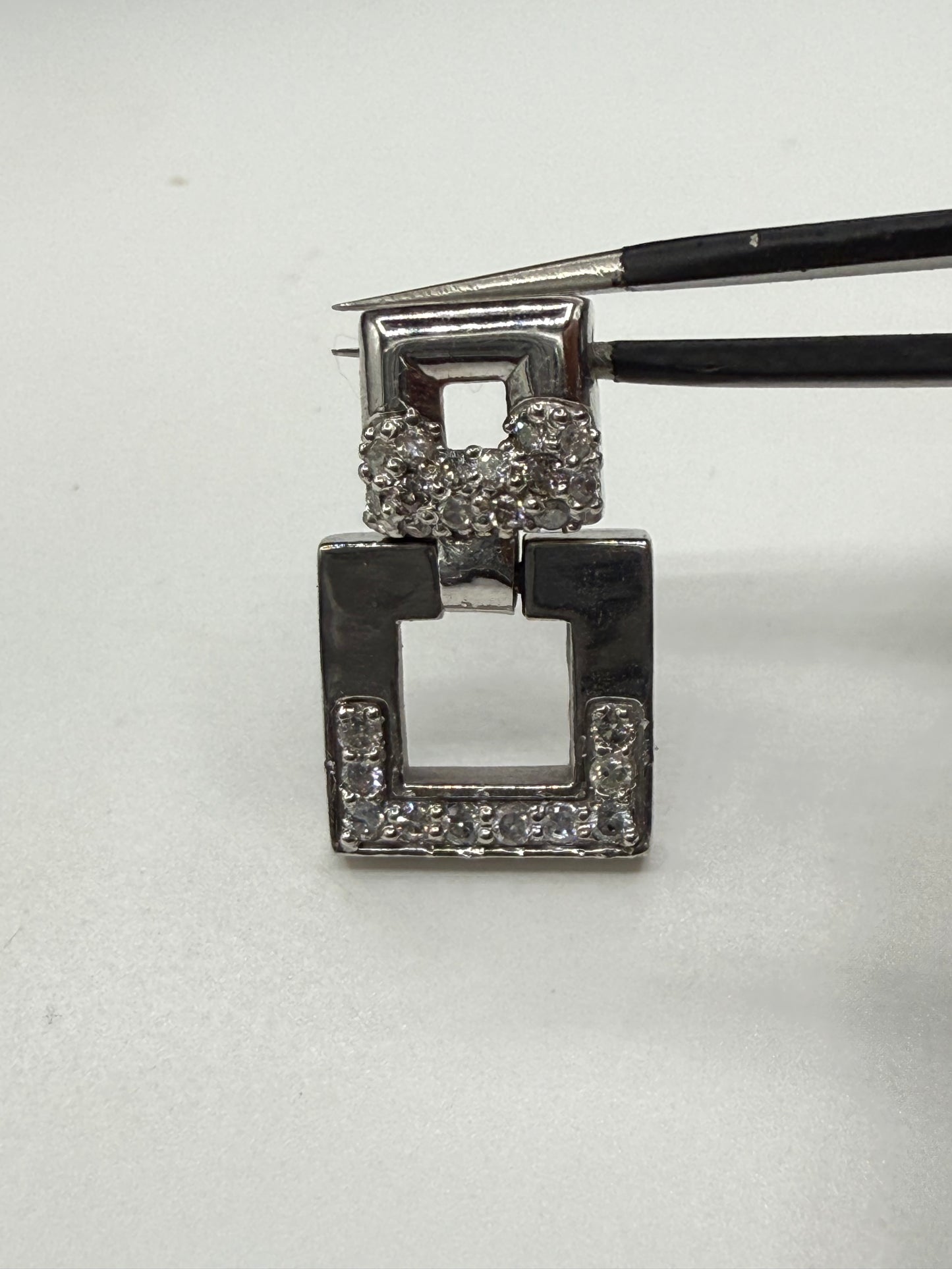 Natural Diamond 14k White Gold Slide Pendant