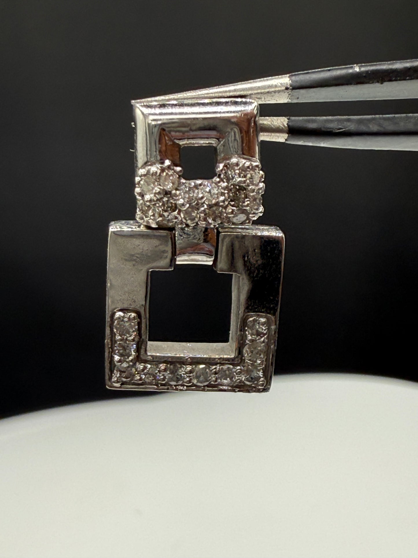 Natural Diamond 14k White Gold Slide Pendant