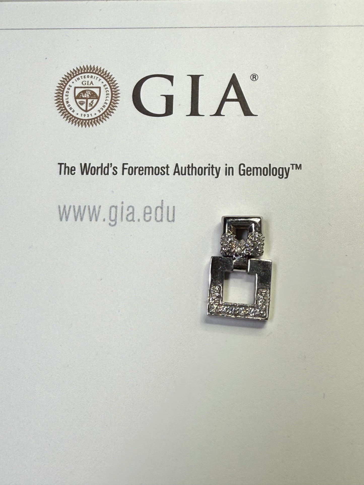 Natural Diamond 14k White Gold Slide Pendant
